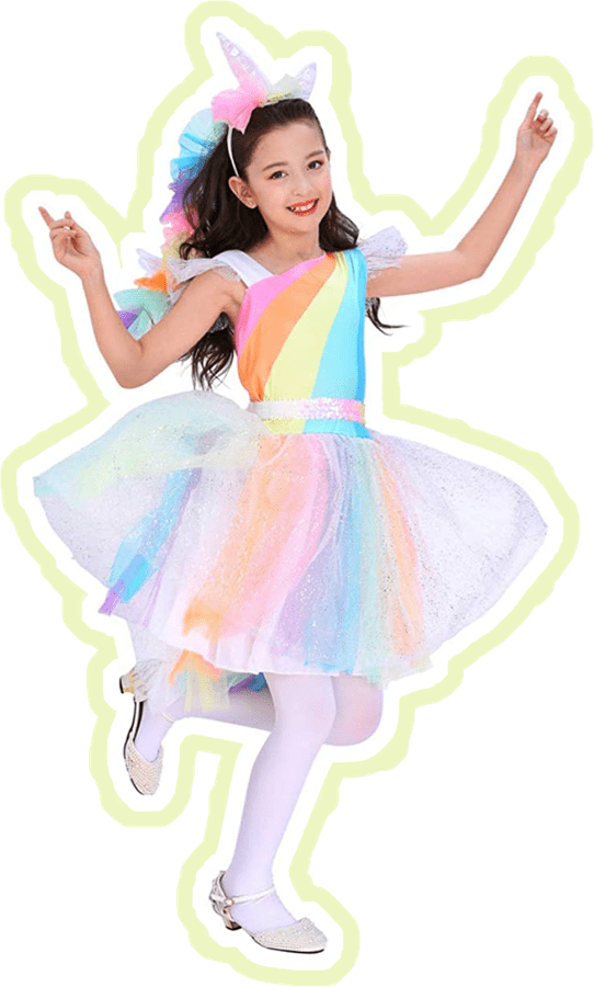 Seasons Direct Halloween Girls Rainbow Unicorn Costume