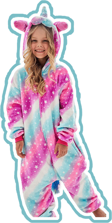 Girls unicorn pajama onesie