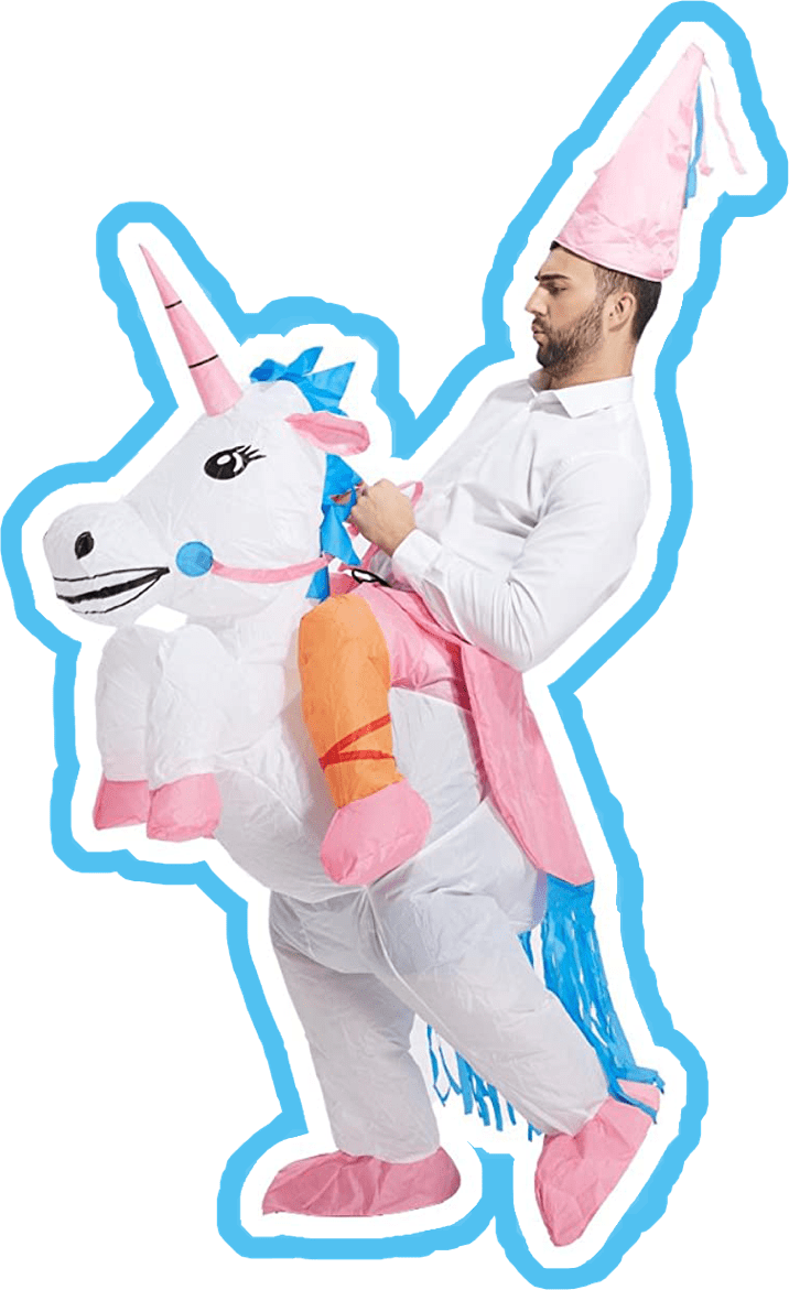 TOLOCO Inflatable Unicorn Rider Costume | Inflatable Costumes For Adults Or Child | Halloween Costume | Blow Up Costume