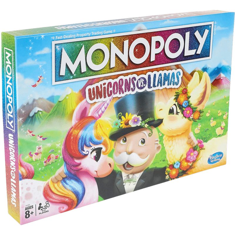 Monopoly Unicorns Vs. Llamas Board Game