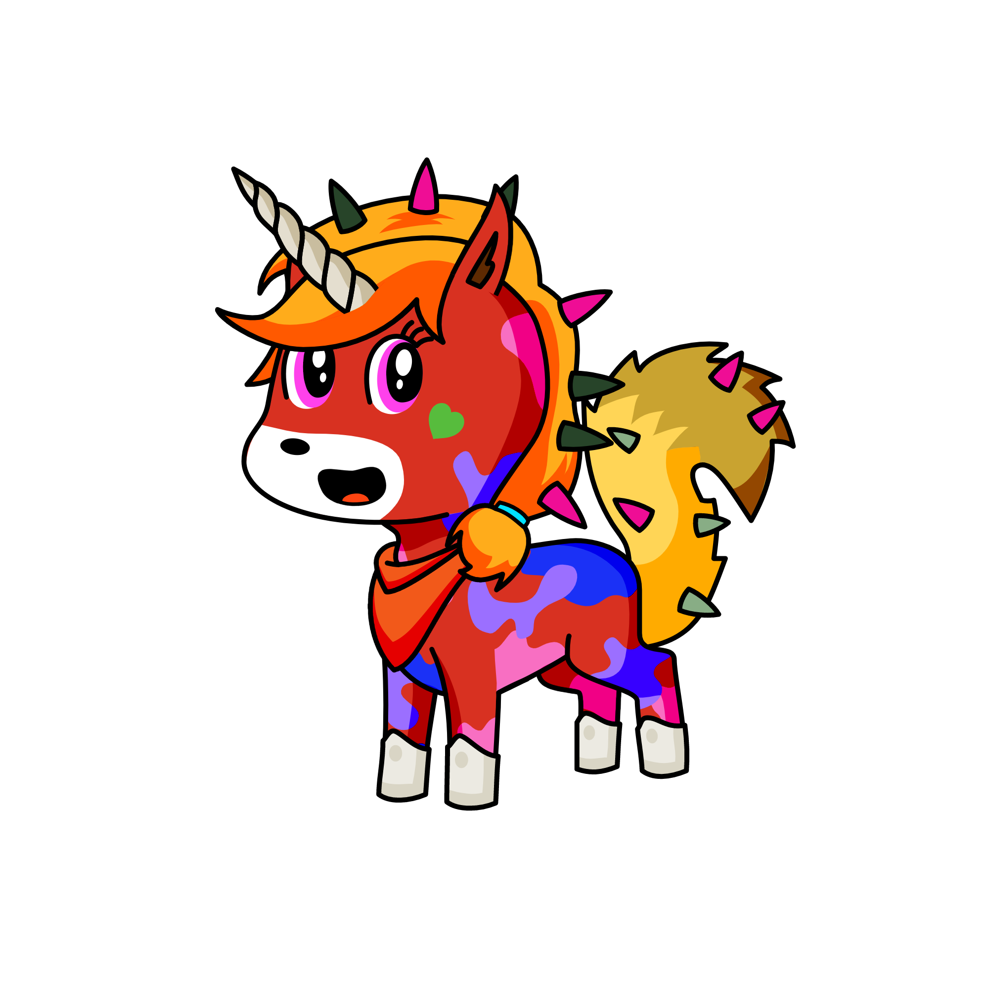 the queen, the unicorn