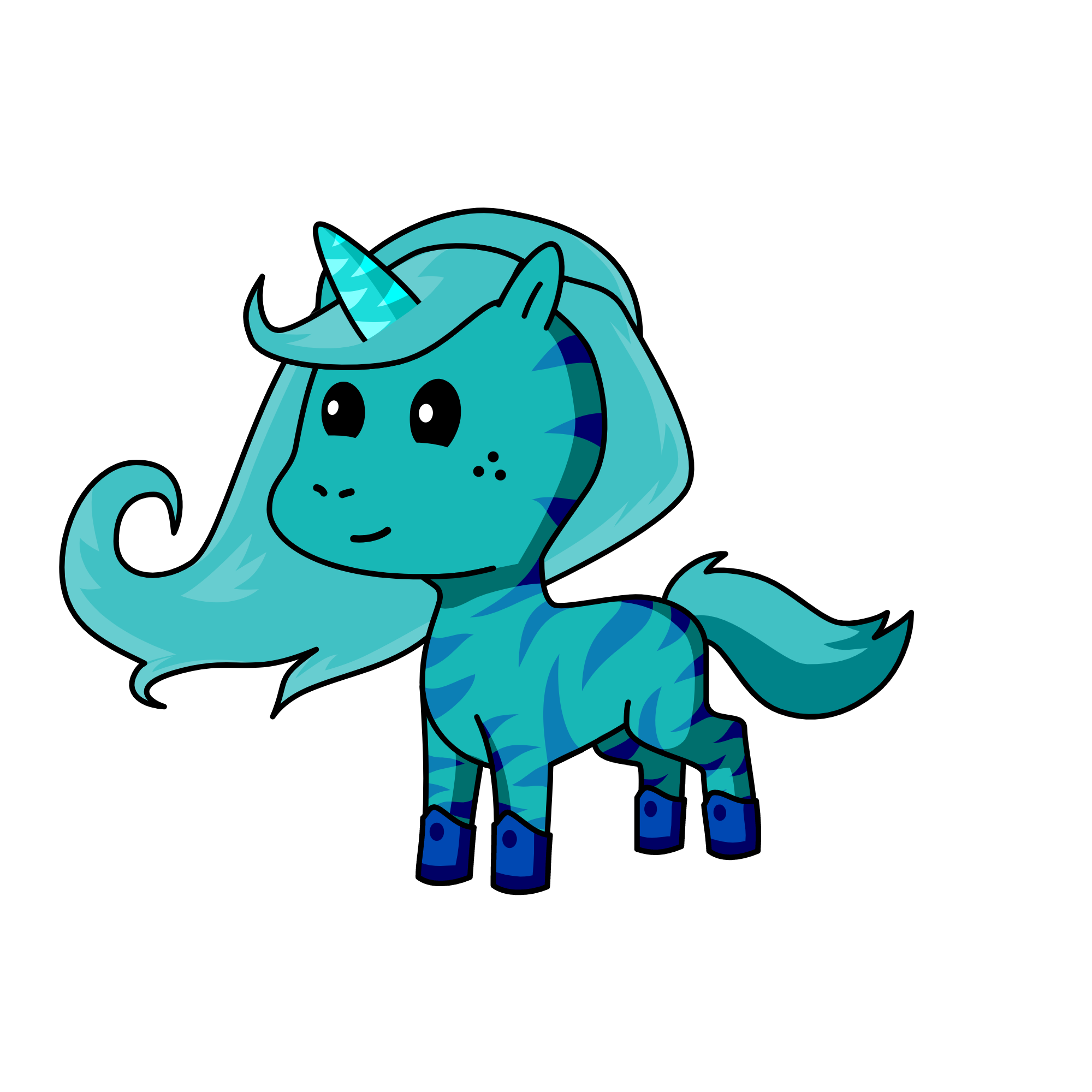 Queen Aqua Blue, the unicorn