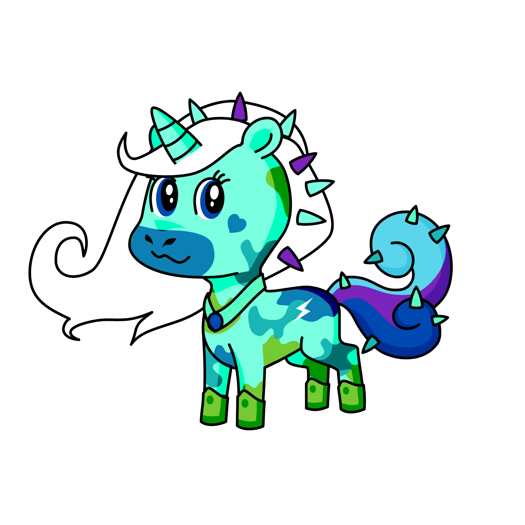 Princess Ula of the night, the unicorn