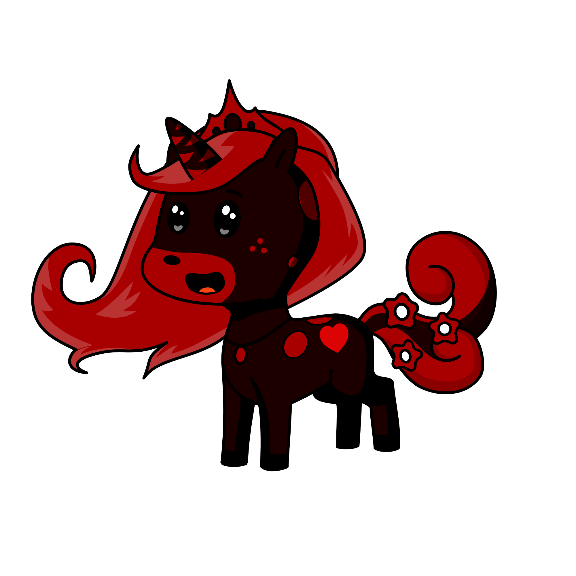 monster red and black, the unicorn