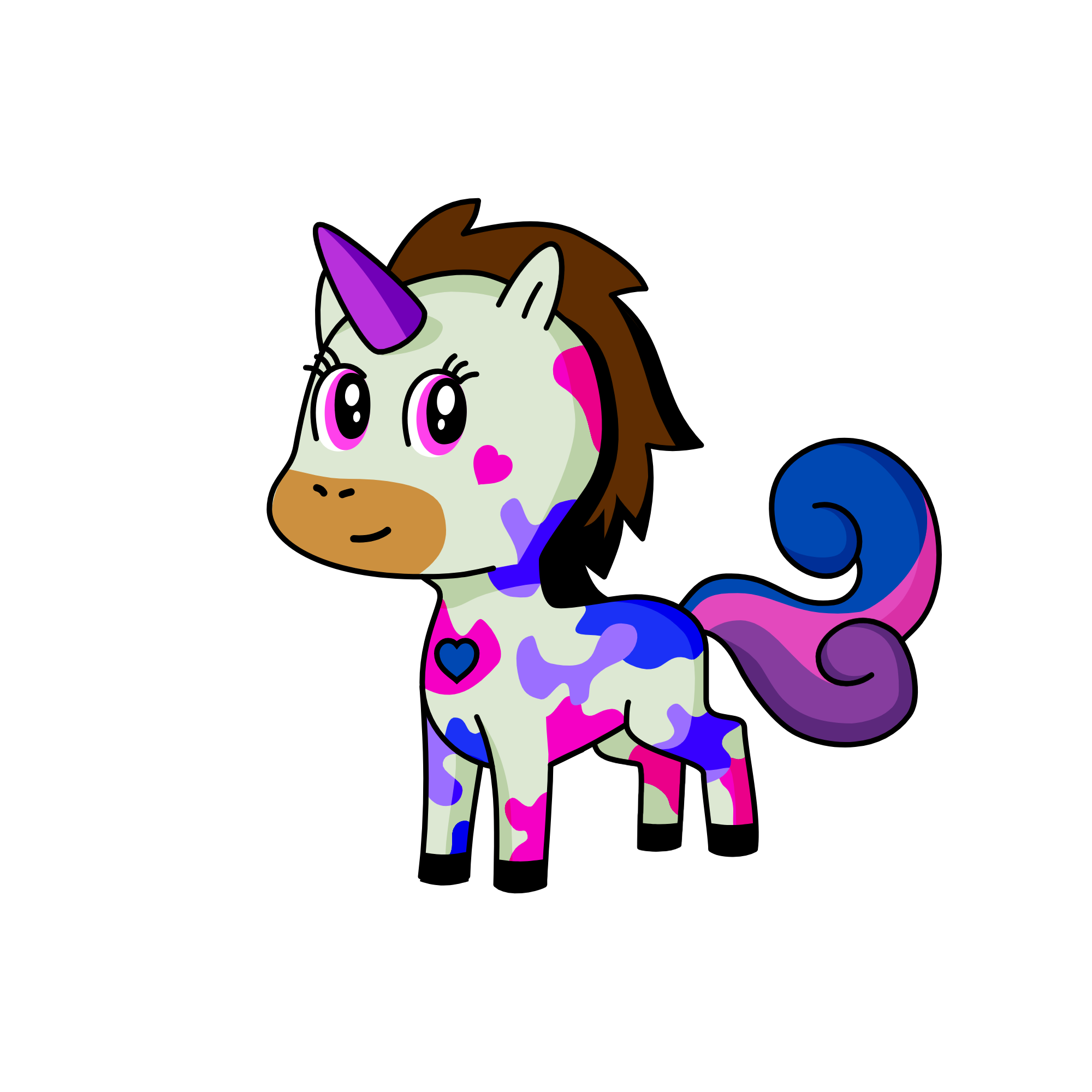 Camouflage Blue,Pink,Purple Edition, the unicorn