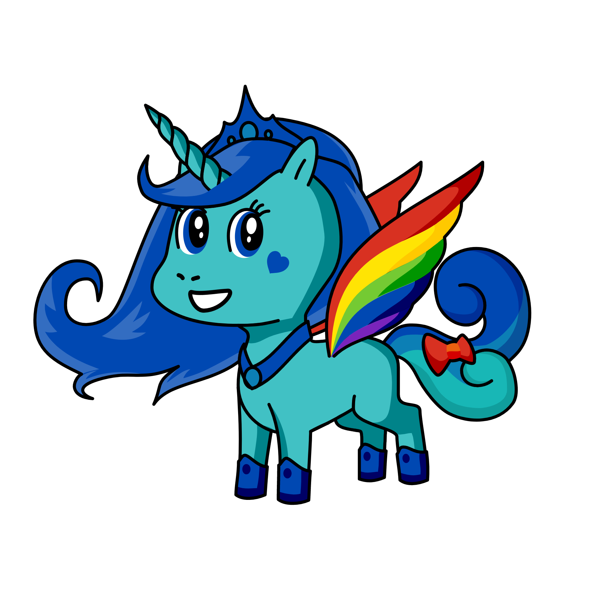 Rainbow snowy, the unicorn