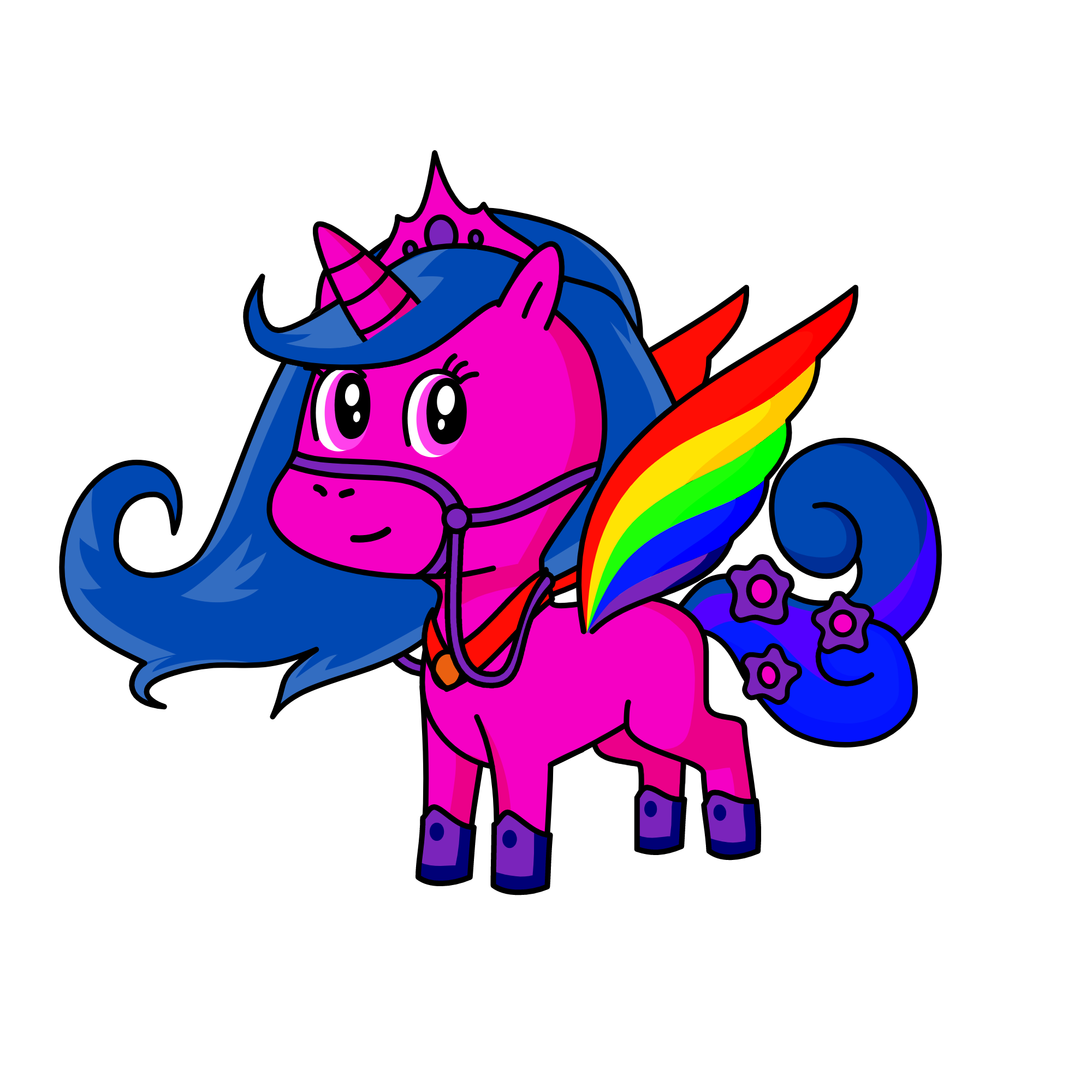 Rainbow cotton candy princess, the unicorn