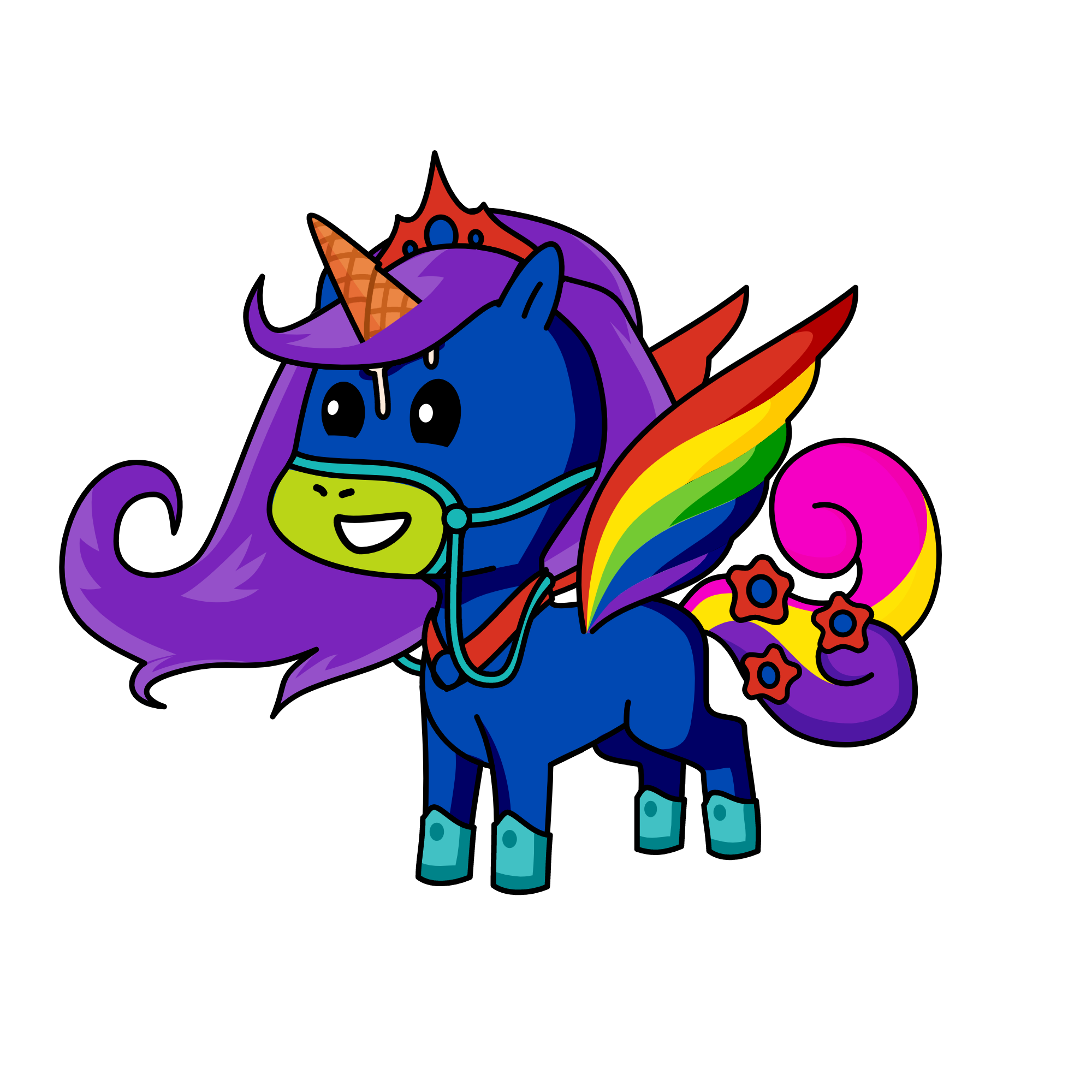 Who throwed there ice cream to the princess? , the unicorn