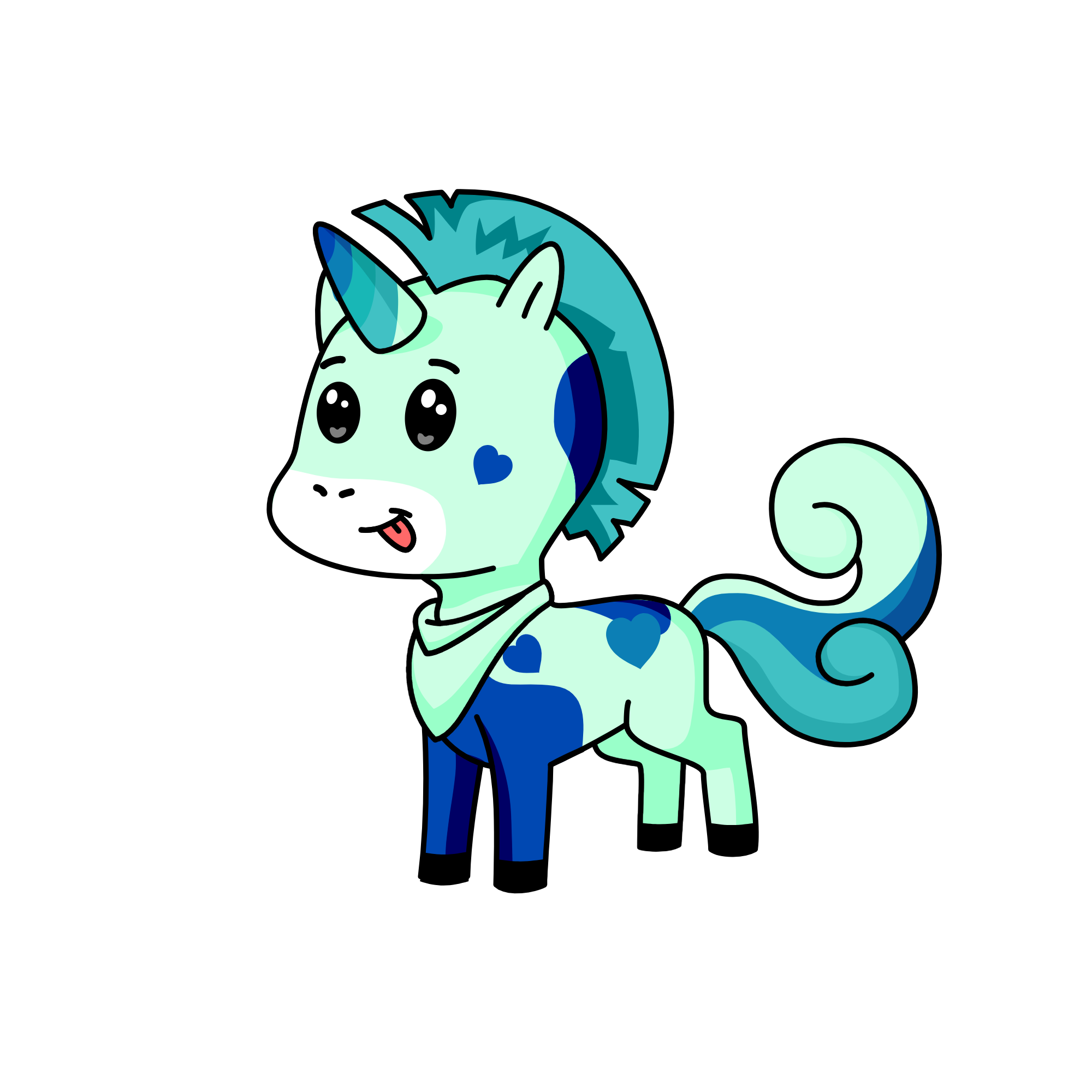 Blue, the unicorn
