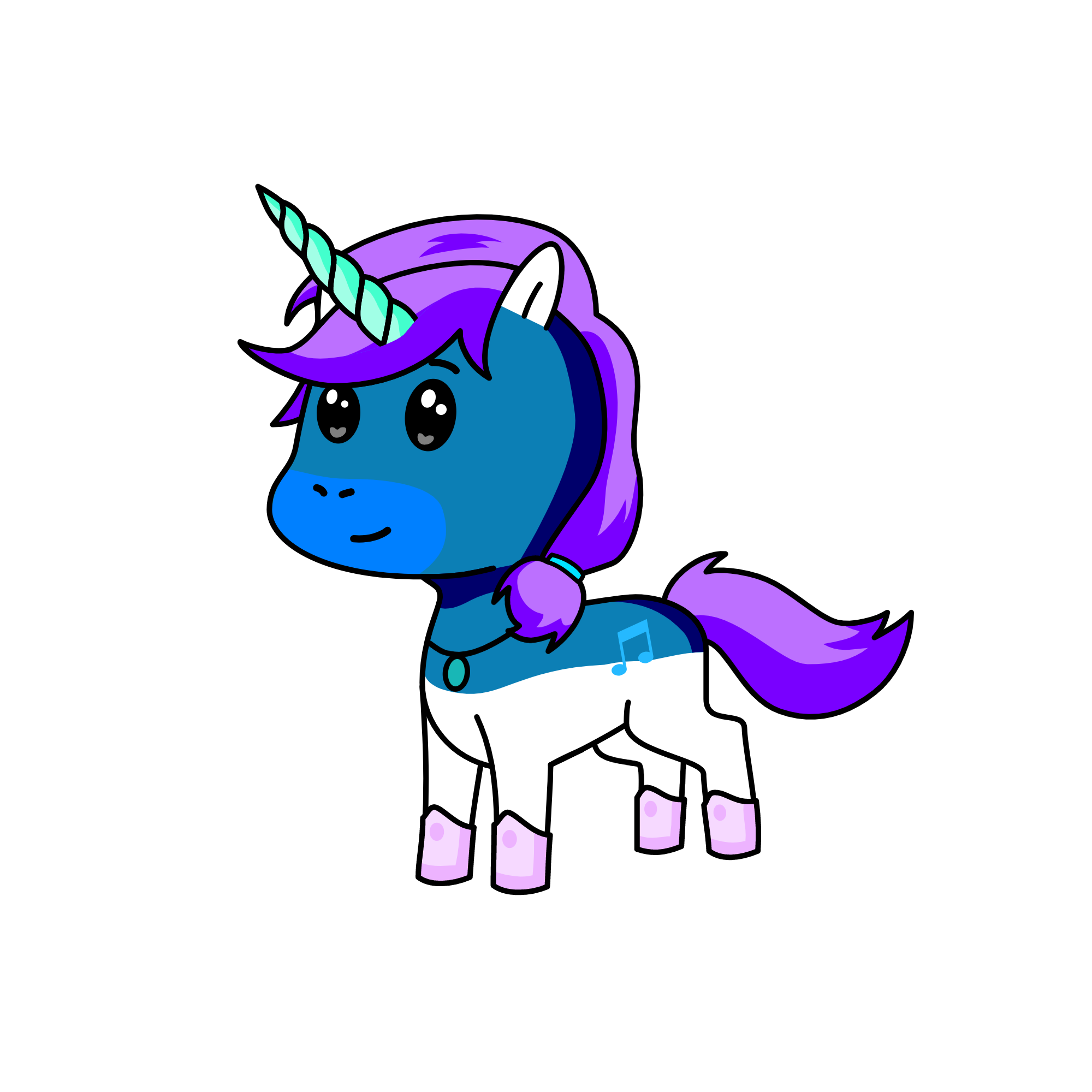 shyla princess of blue and purple, the unicorn
