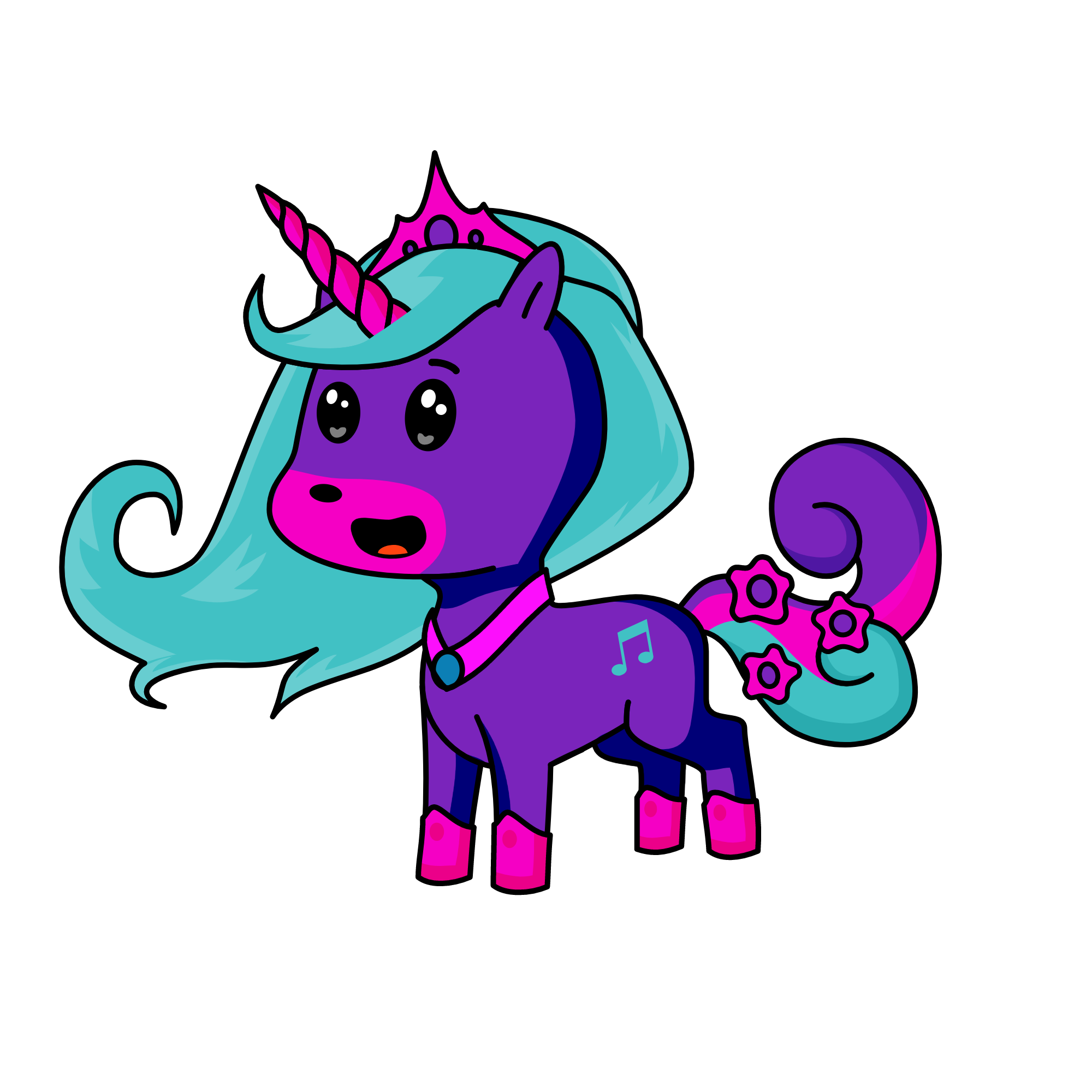 music note, the unicorn