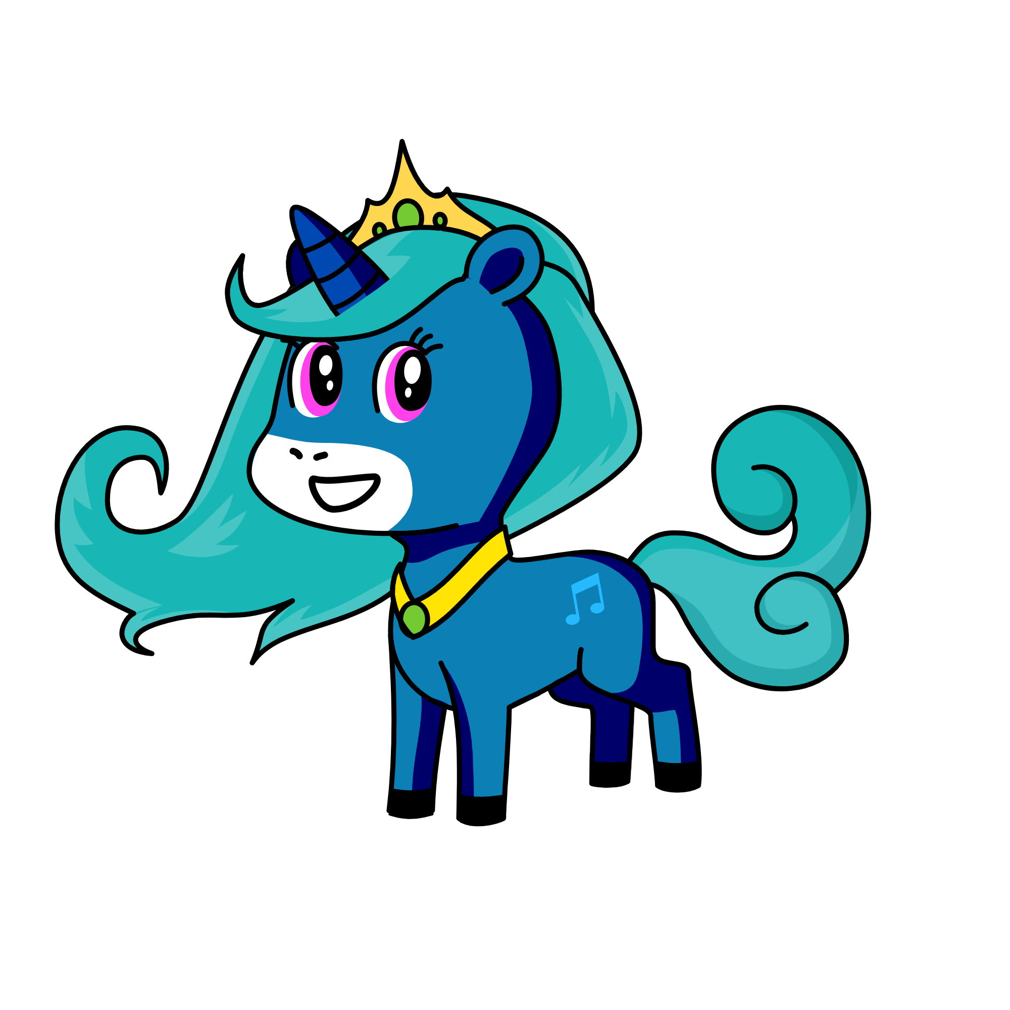blue, the unicorn