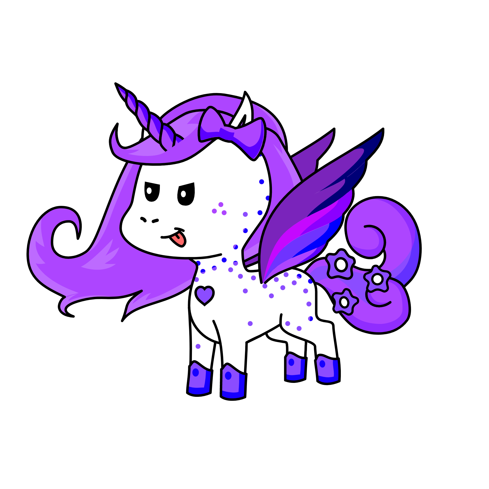 violet,the meanie , the unicorn