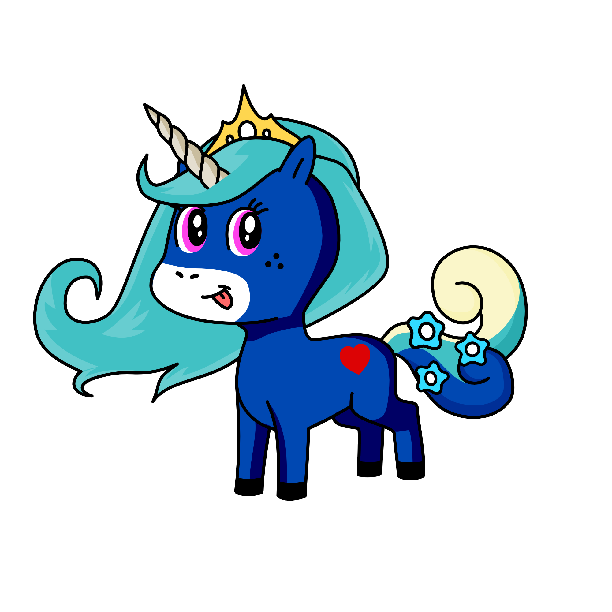 blue, the unicorn