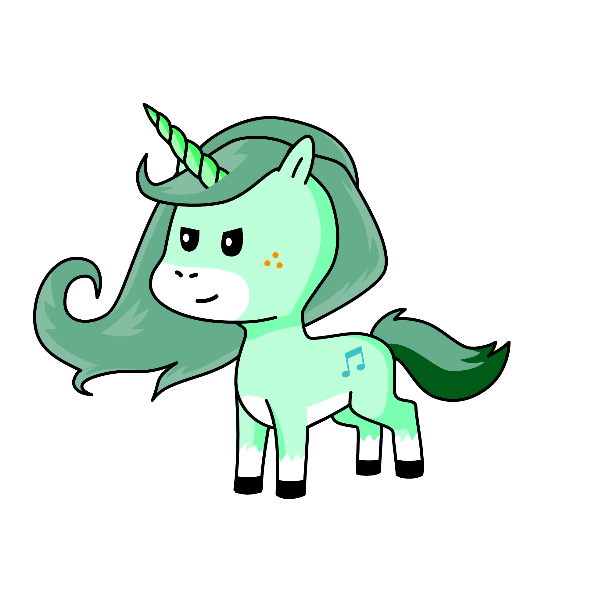 Minty, the unicorn