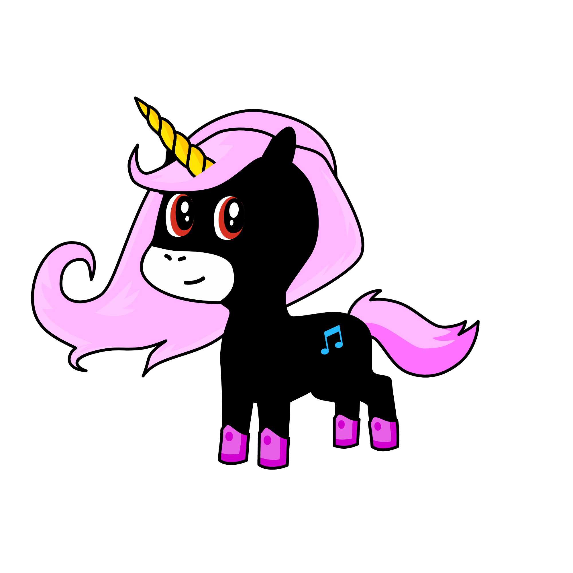Blacky, the unicorn