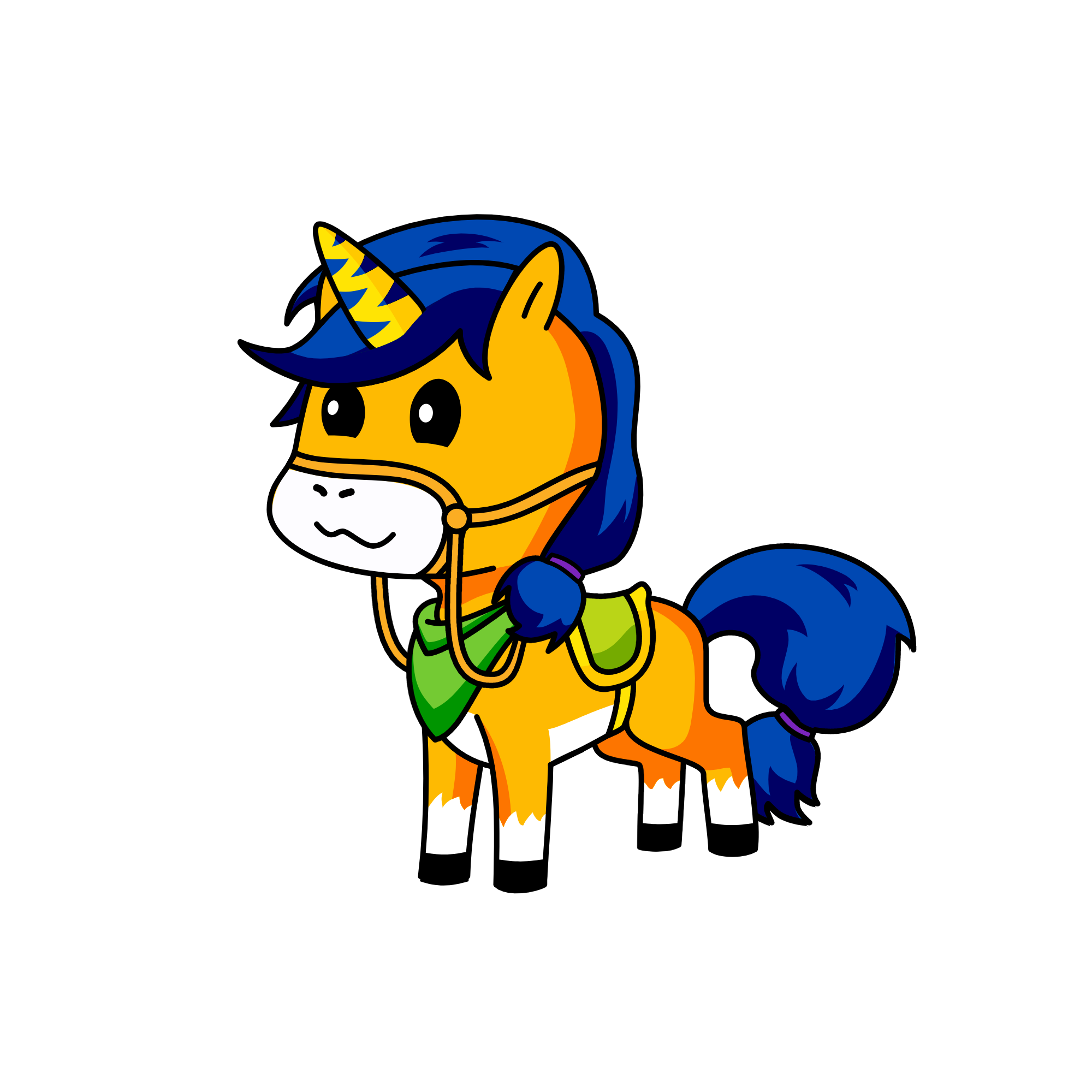 orange, the unicorn