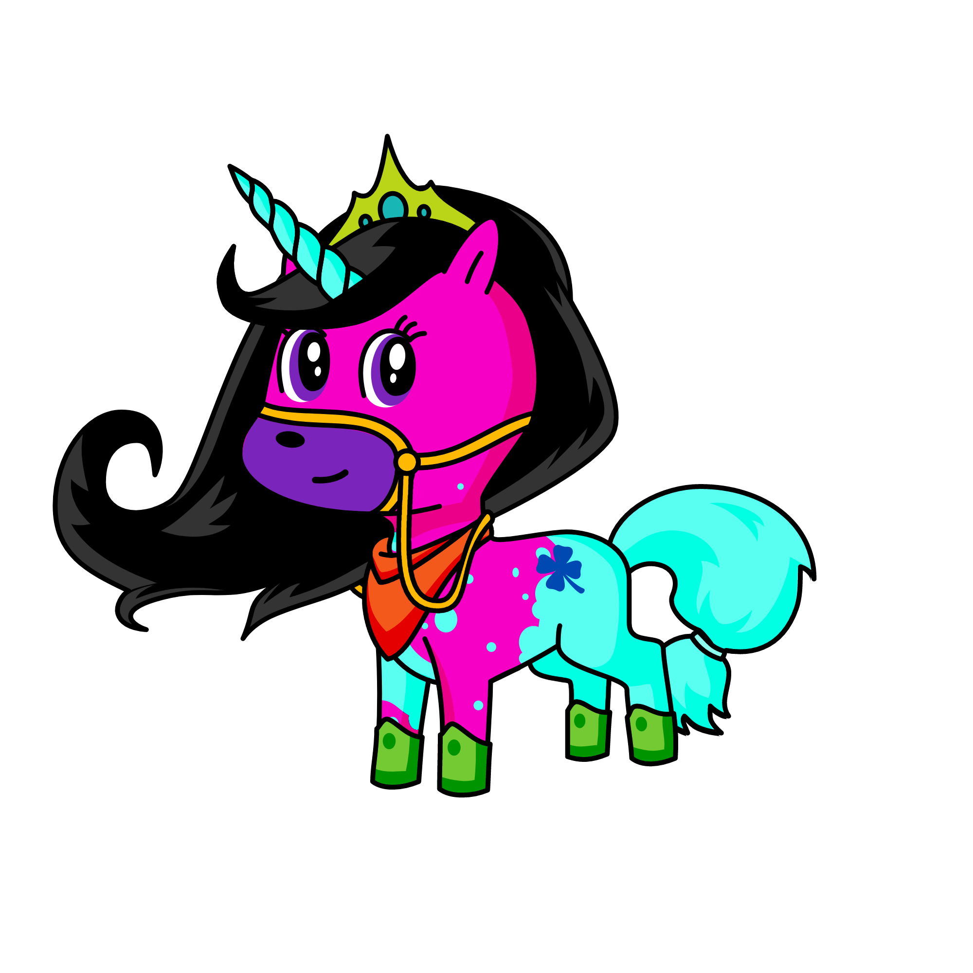 rainbow colors, the unicorn