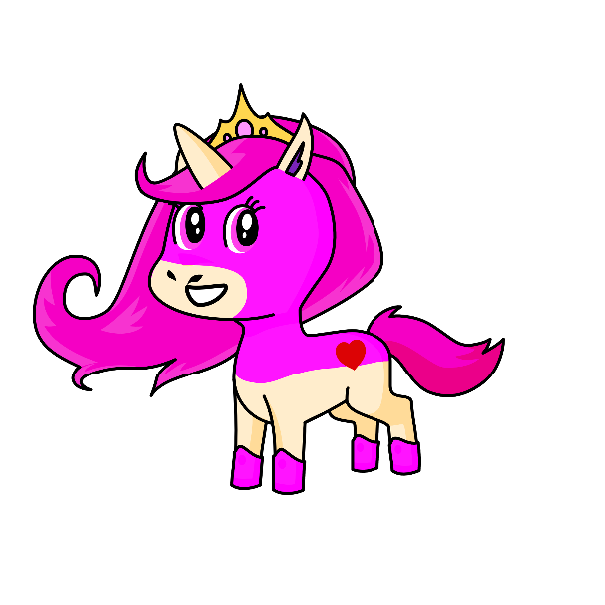 Pink crewmate unicorn, the unicorn