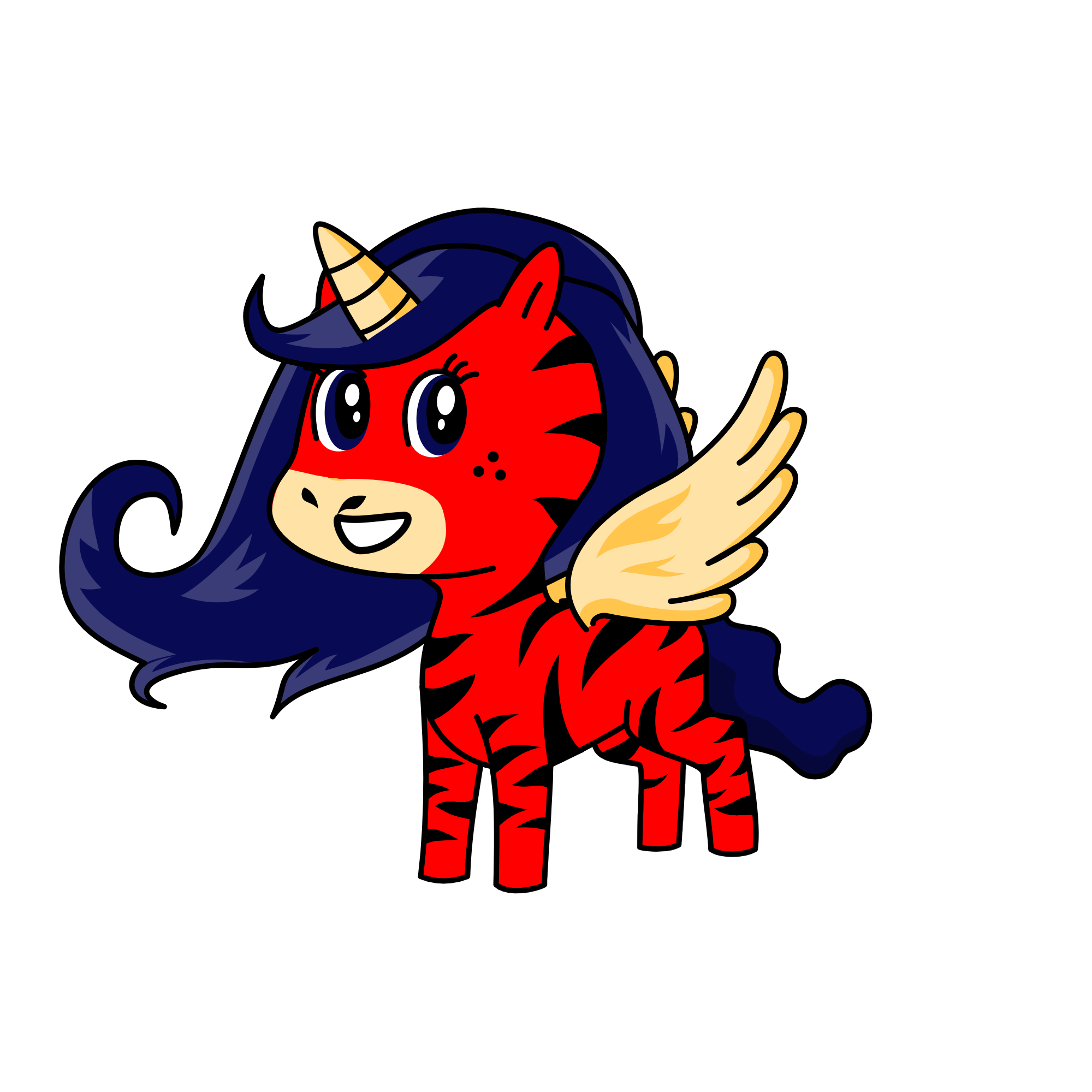 ladybug sin puntos con rayas , the unicorn