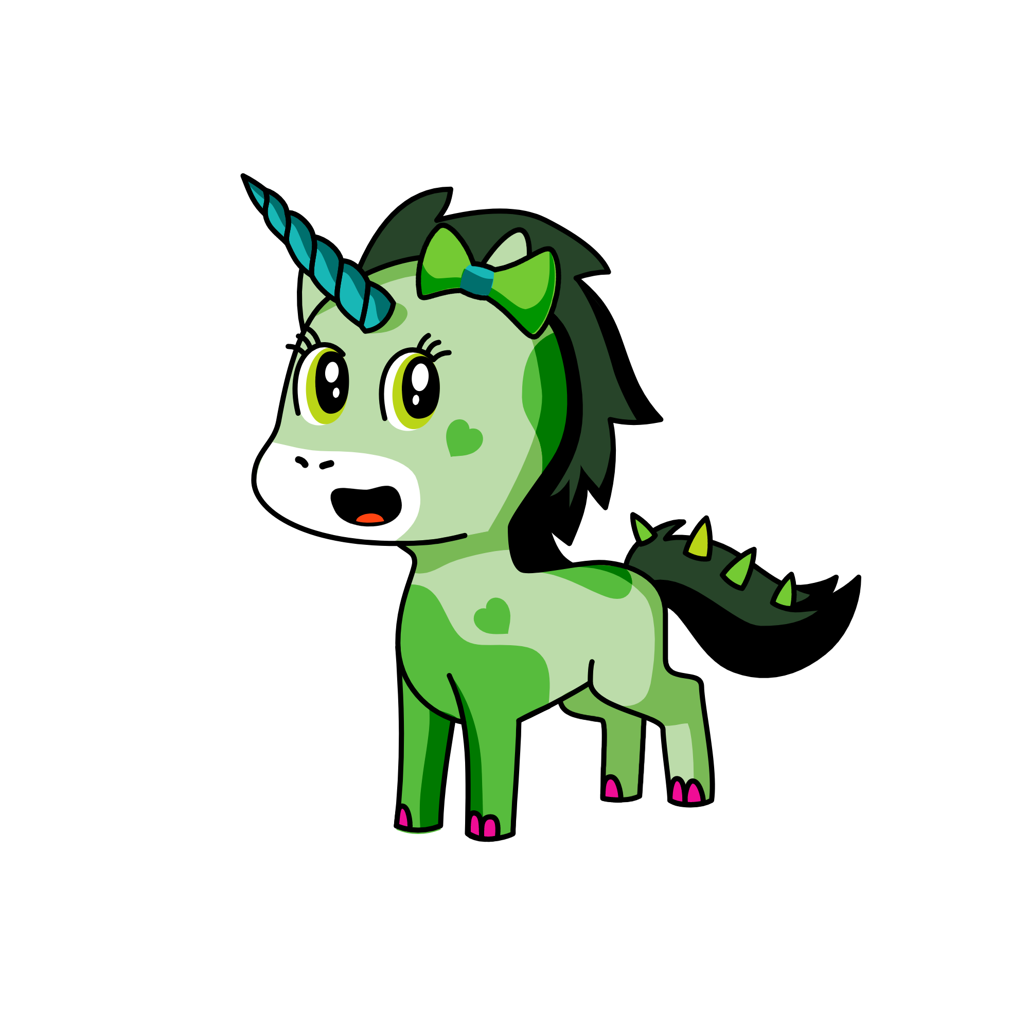 Greeny, the unicorn