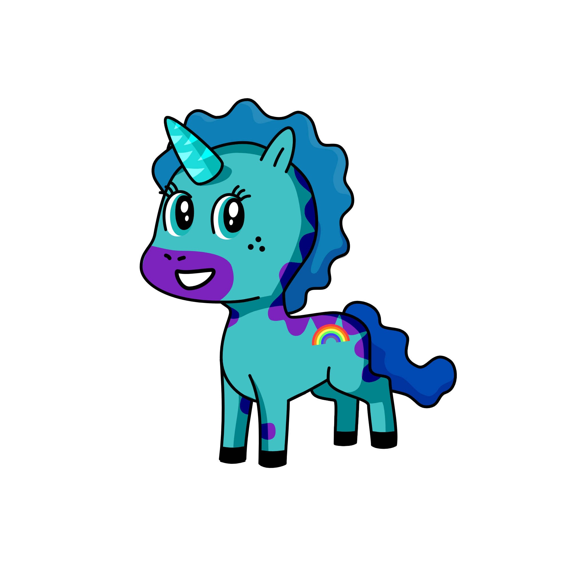 rainbow sides, the unicorn