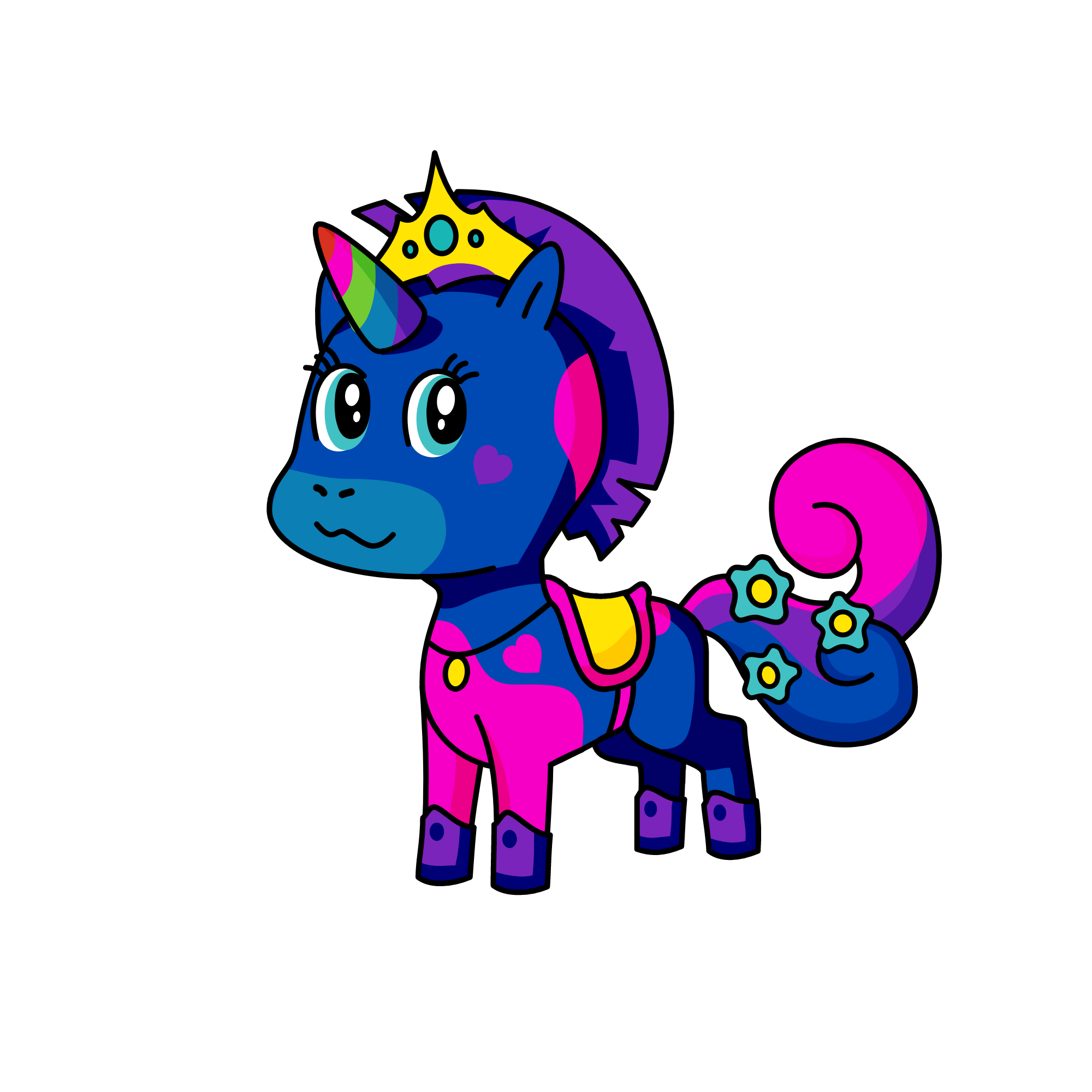 Royal rainbows, the unicorn