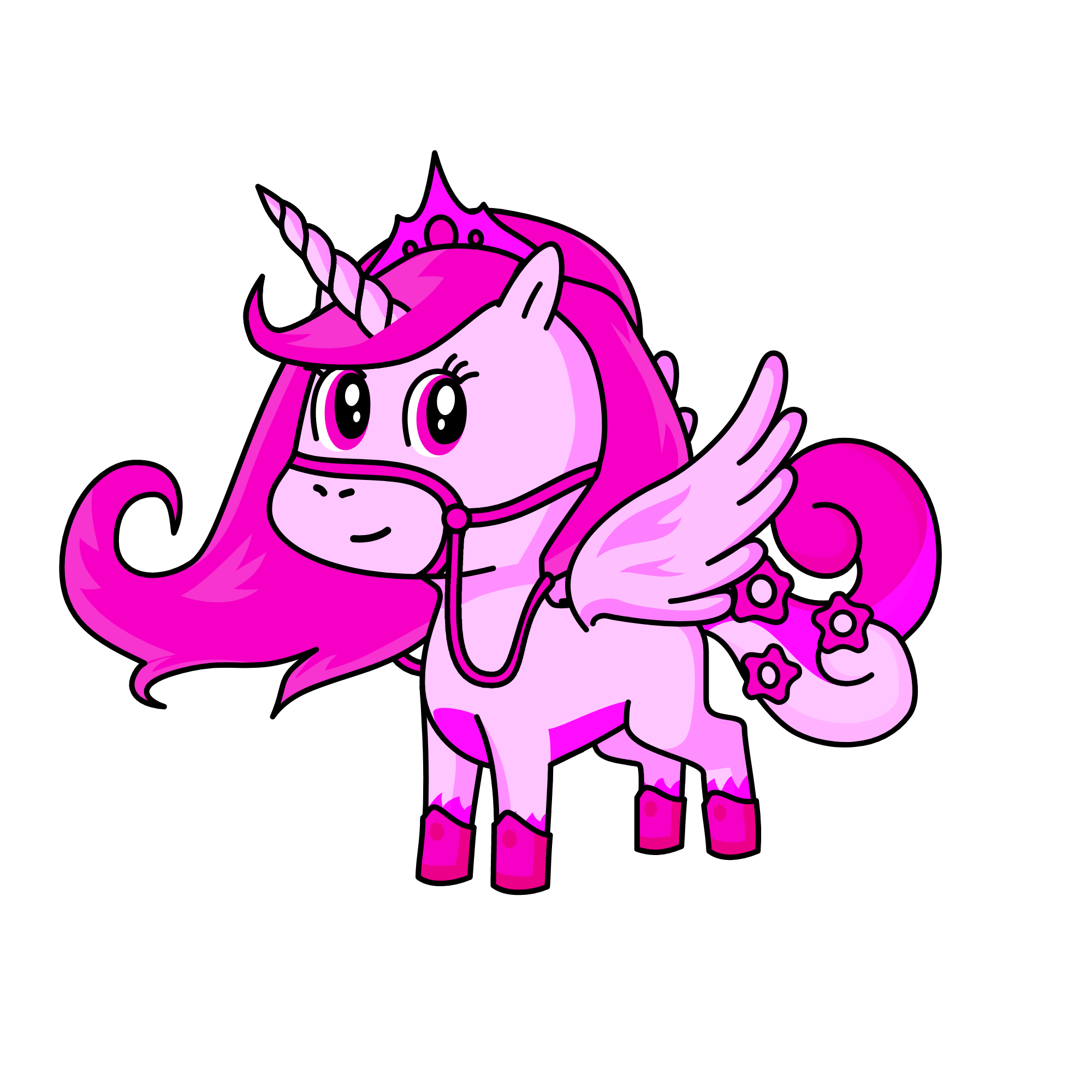 pink crystal unicorn, the unicorn