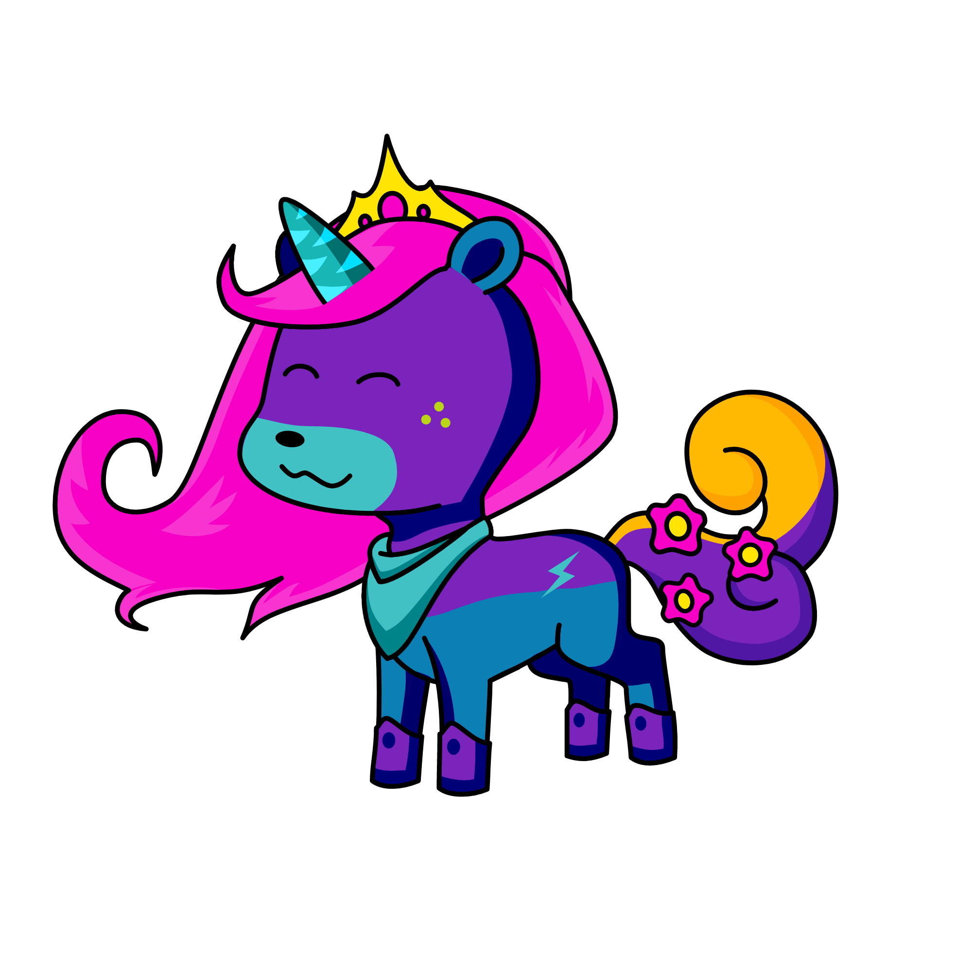 cute girl, the unicorn