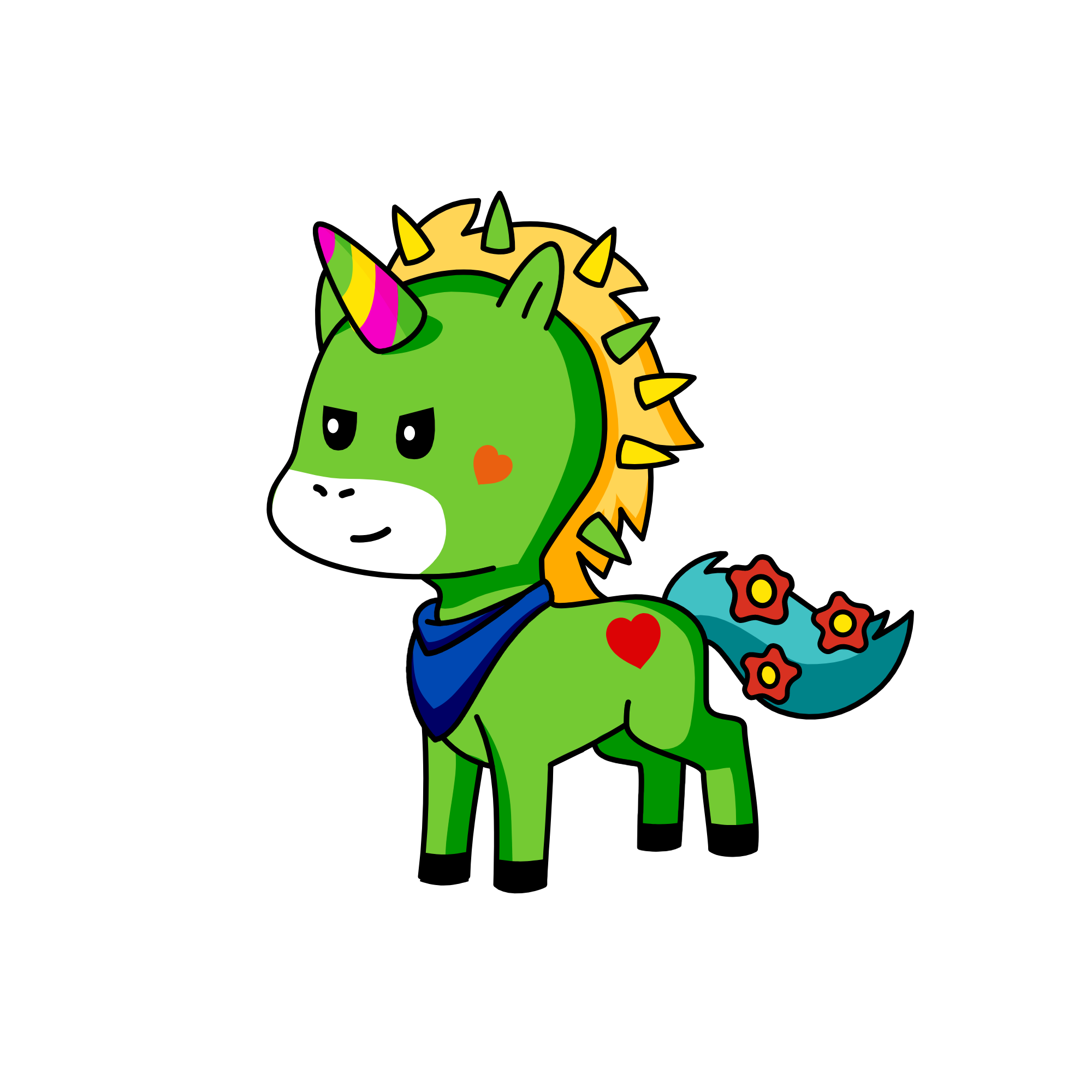 greeny spike, the unicorn