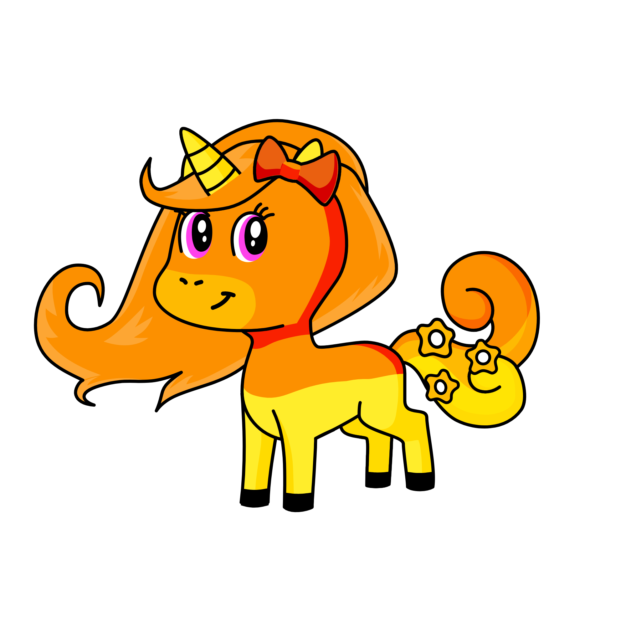 orange, the unicorn