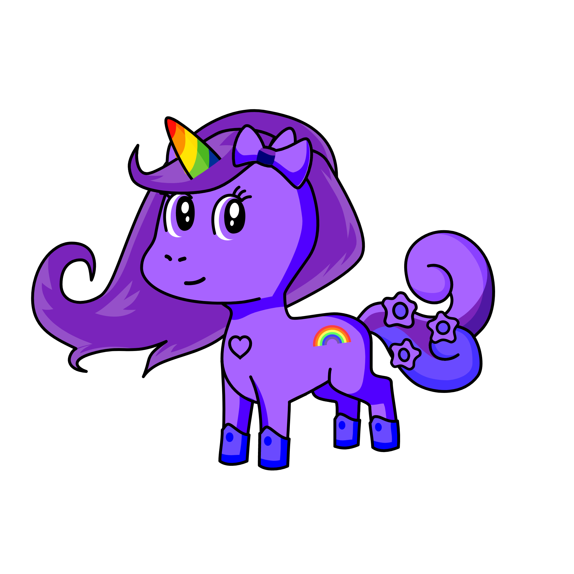 rainbow purple unicorn, the unicorn