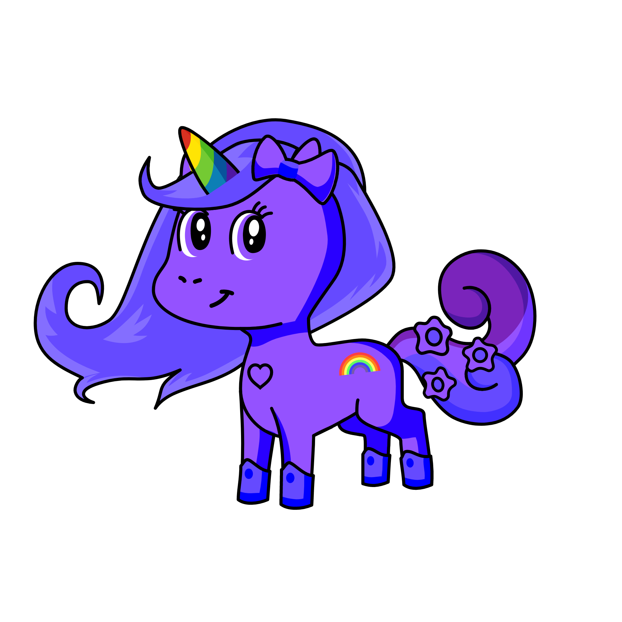 rainbow purple unicorn, the unicorn