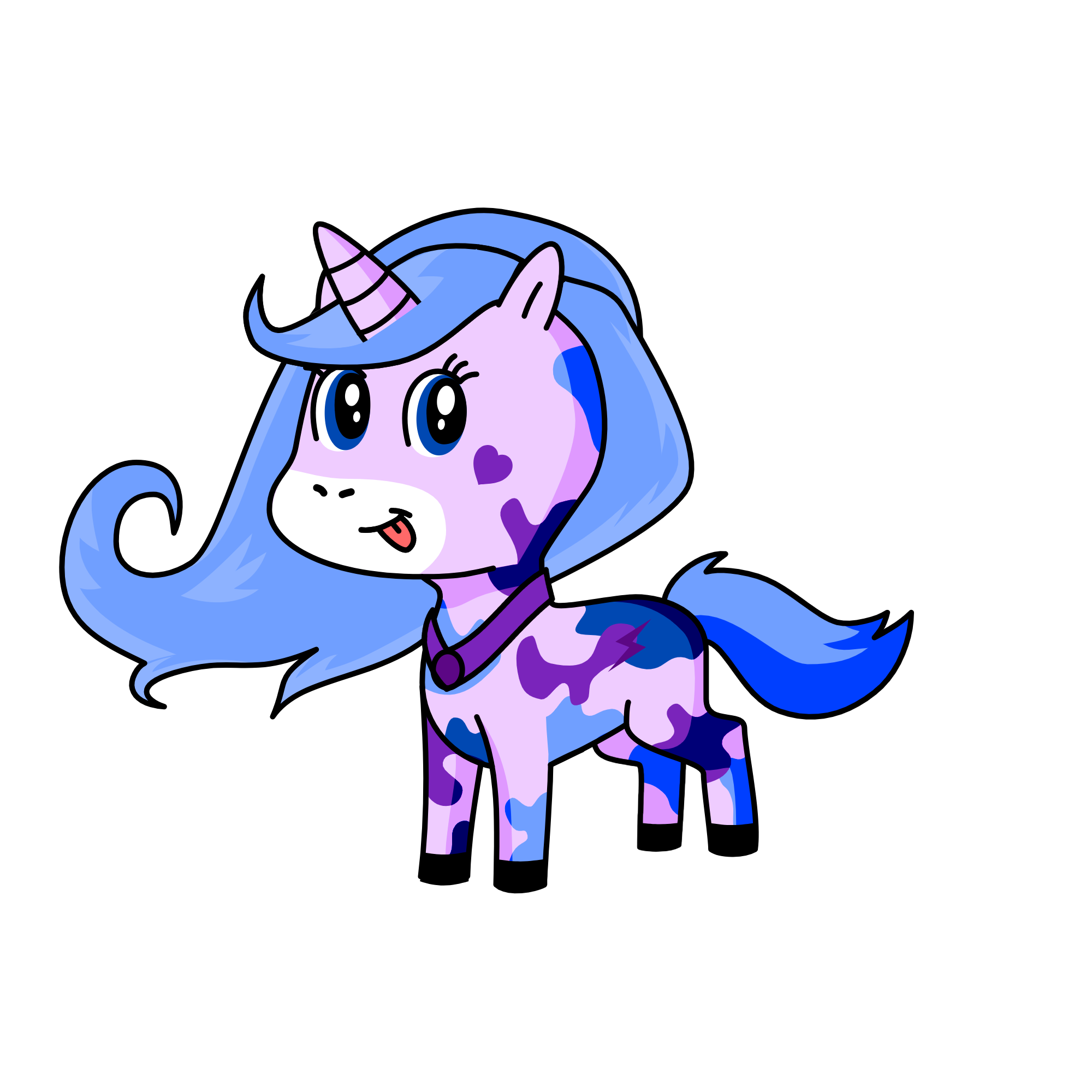 Pur-pi-corn, the unicorn