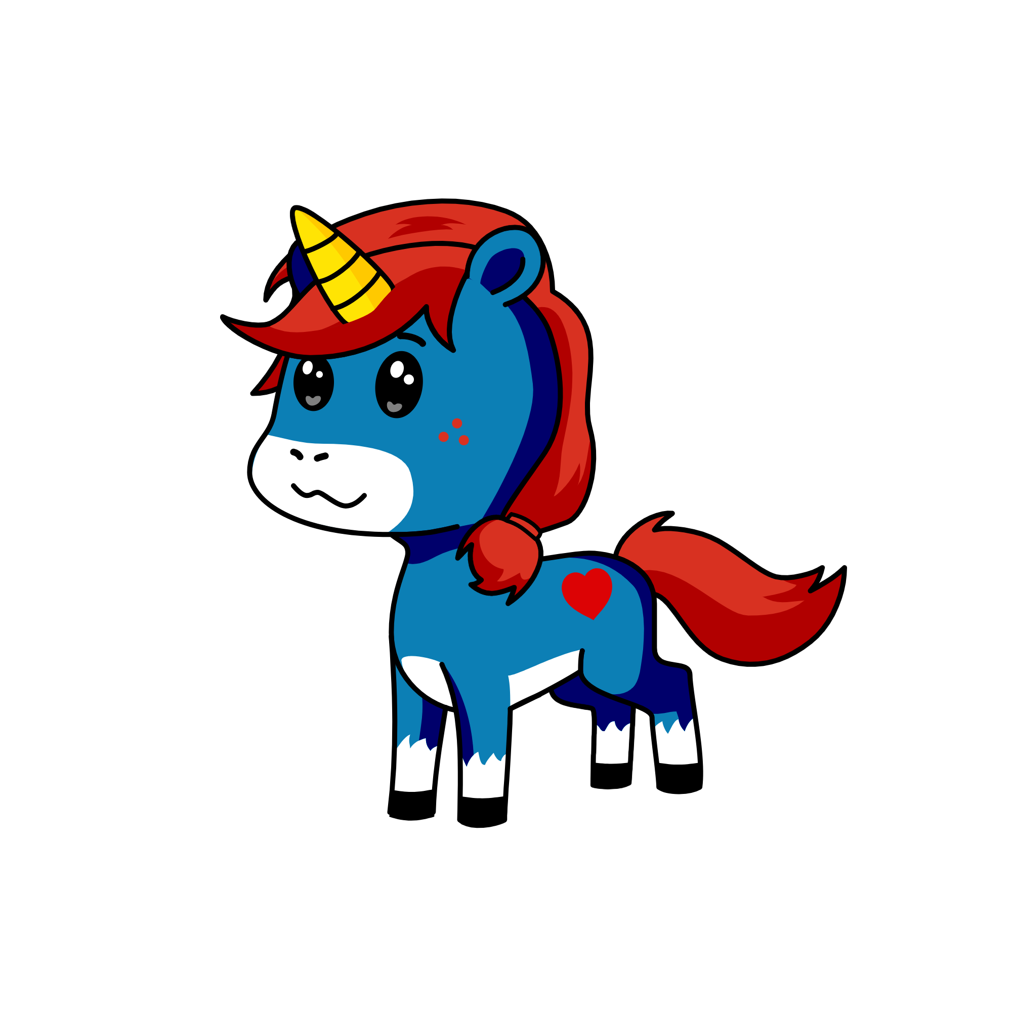 Little red choupinoute, the unicorn