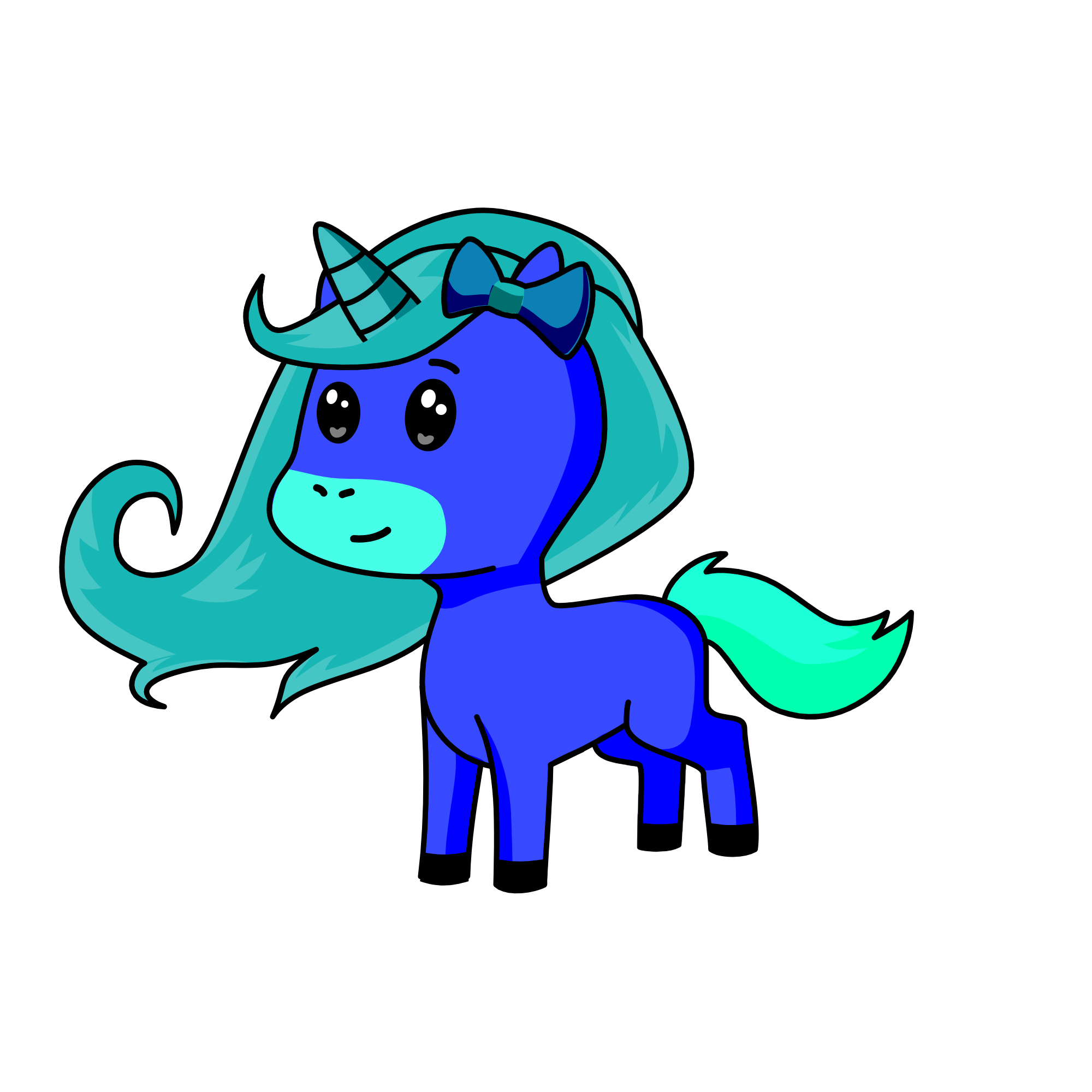 Bluey, the unicorn