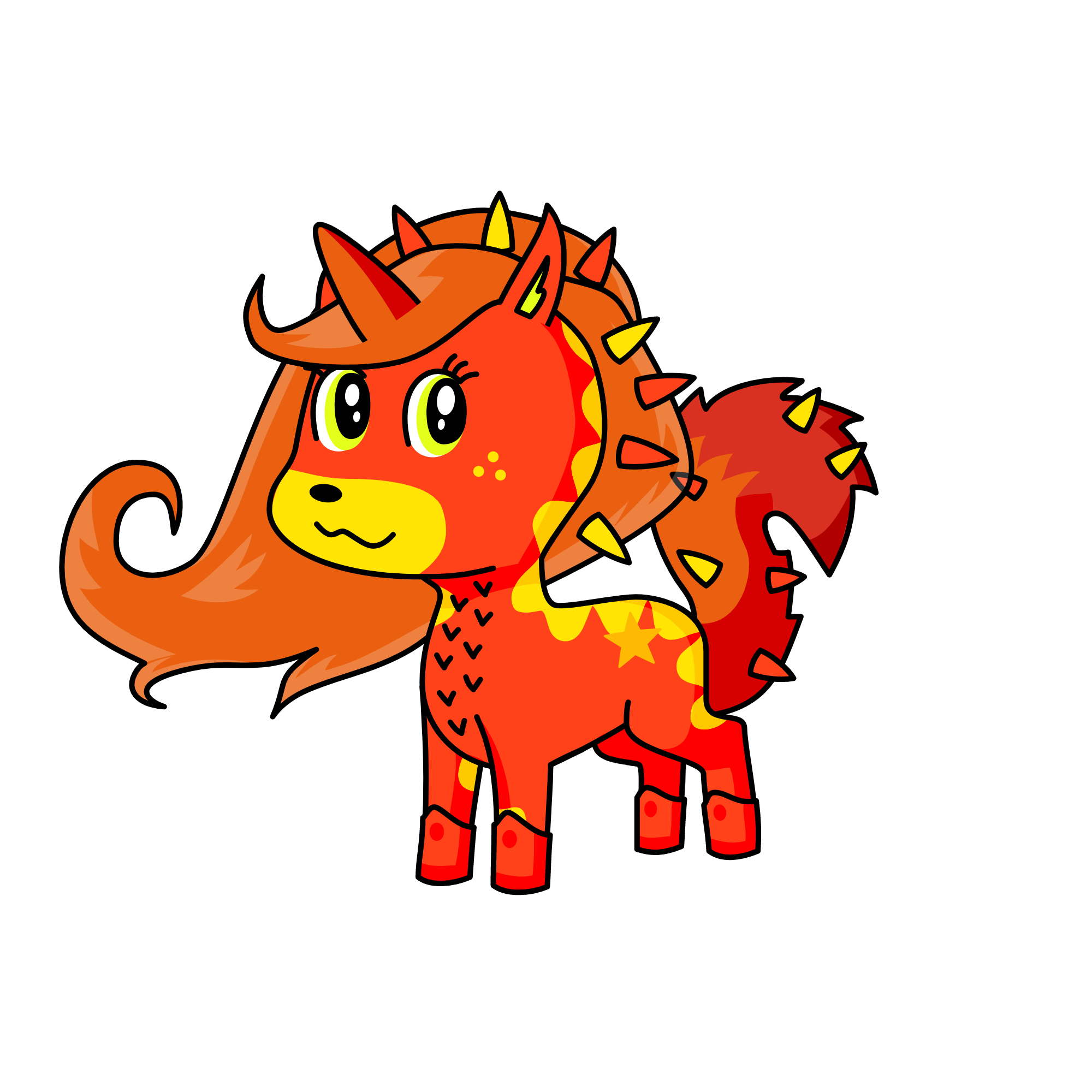 Flames, the unicorn