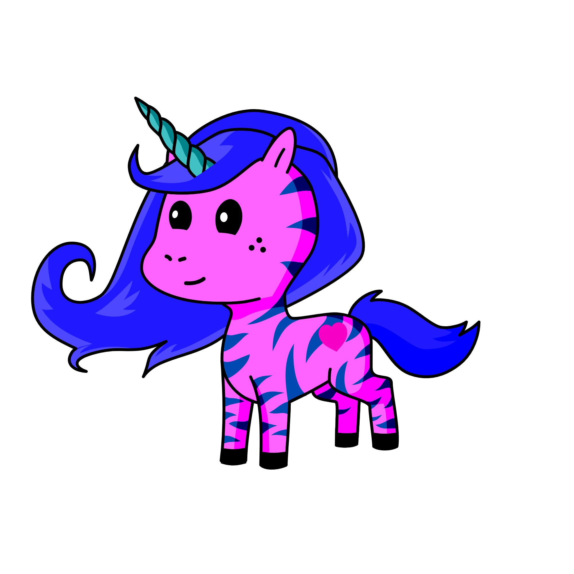 Blue Peanut, the unicorn