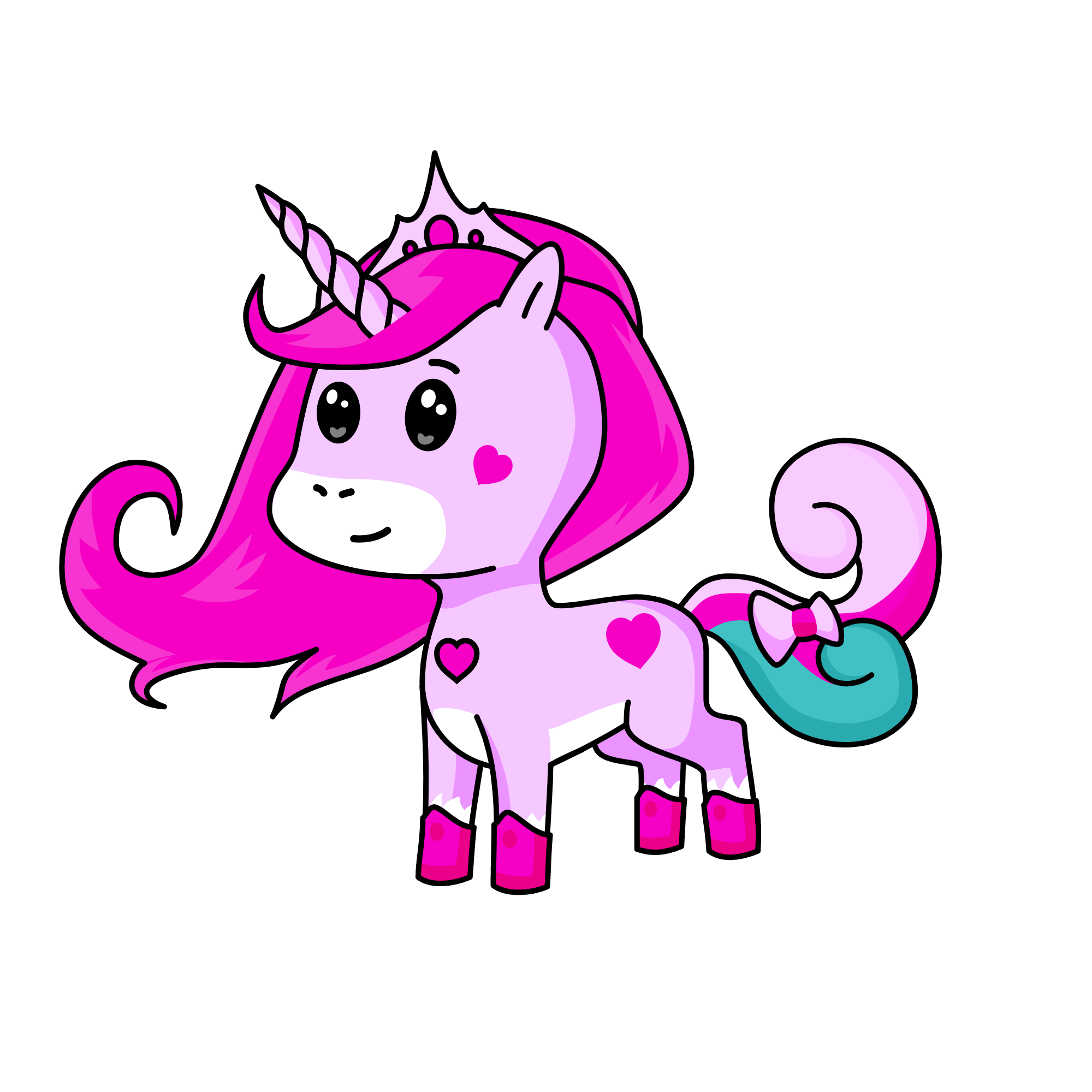 princess pink , the unicorn