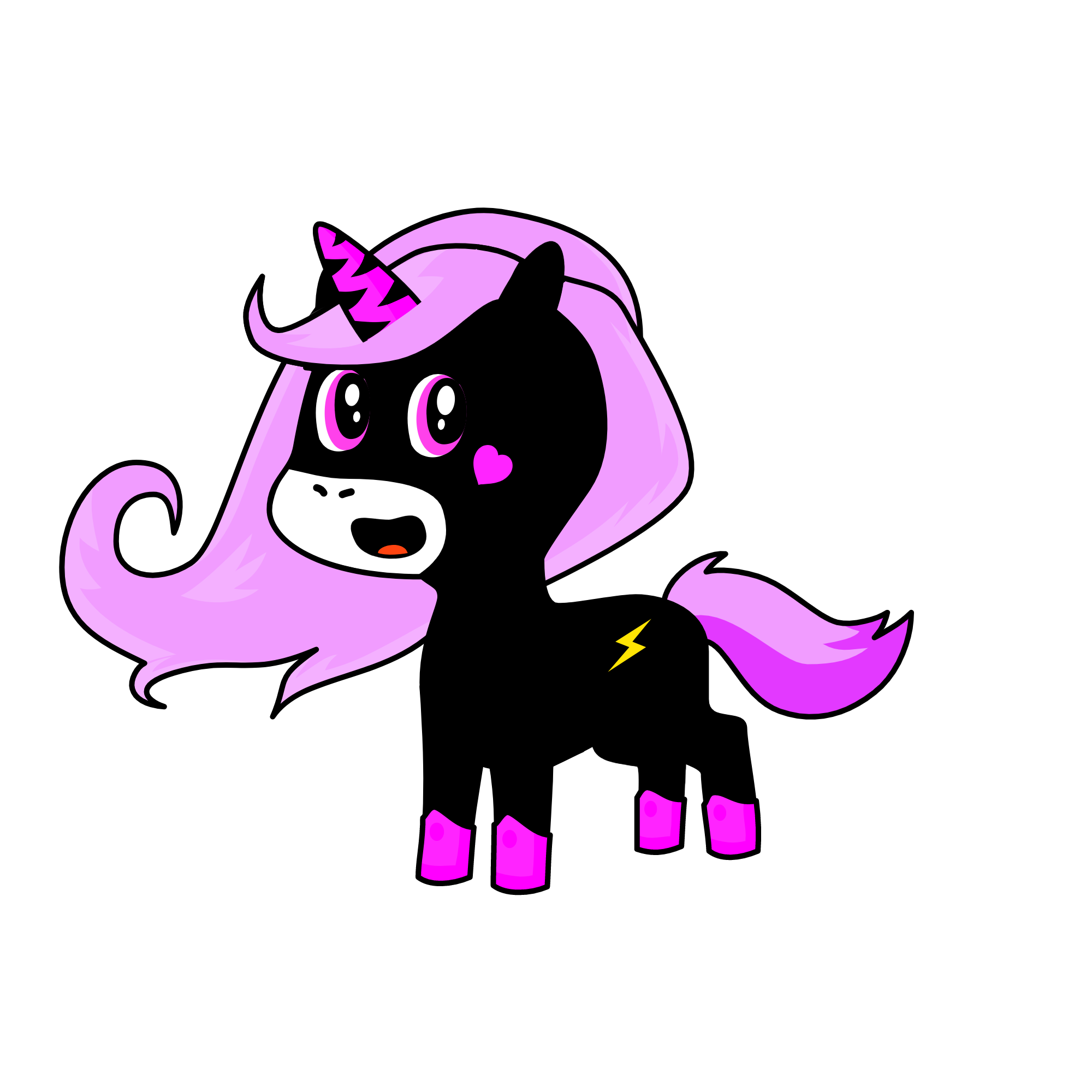 blak pink, the unicorn