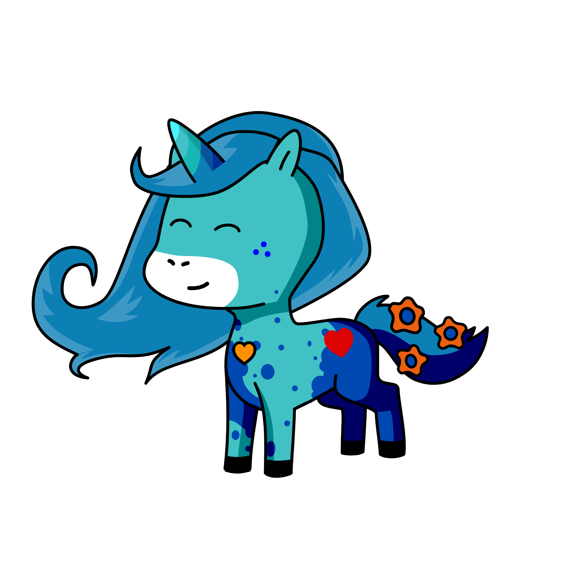 Blue, the unicorn