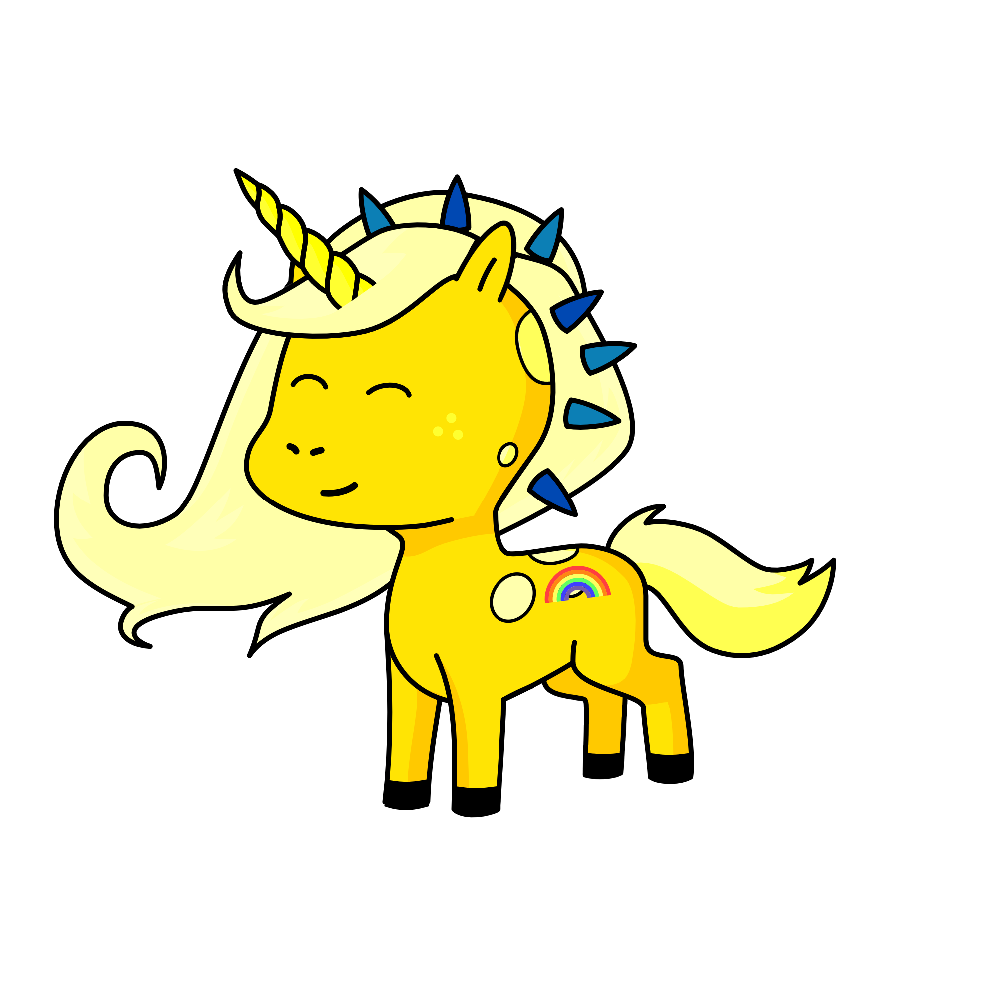 Yellow, the unicorn