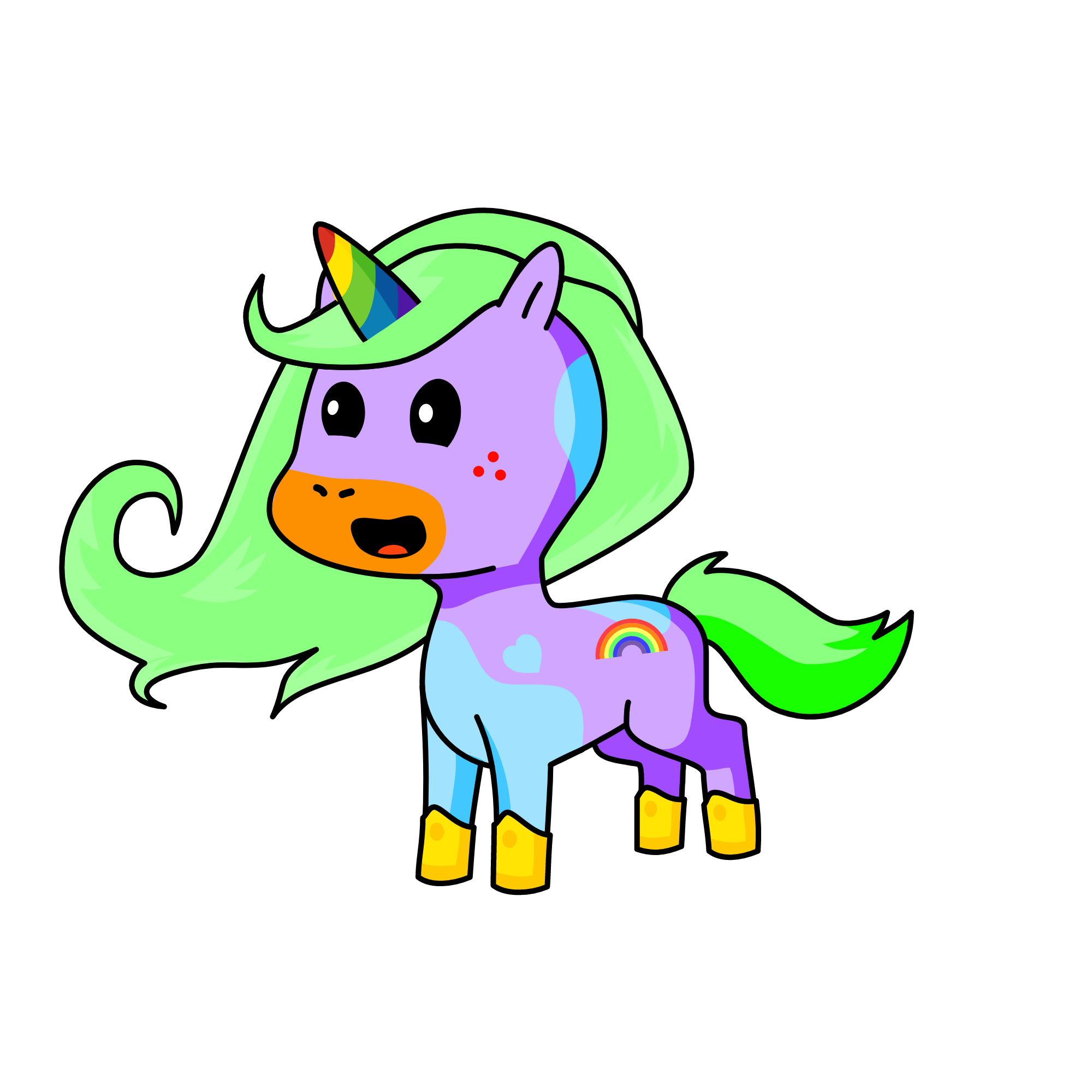 Rainbow, the unicorn