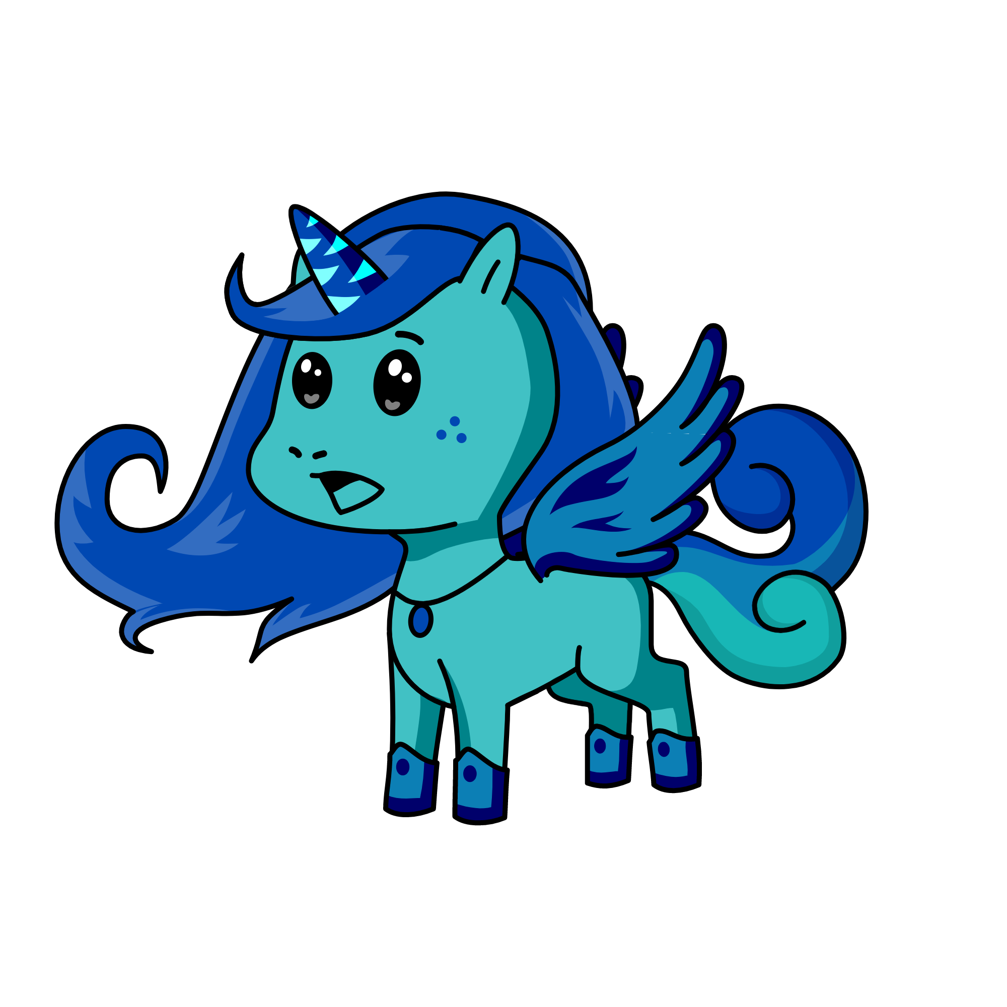 Blues, the unicorn