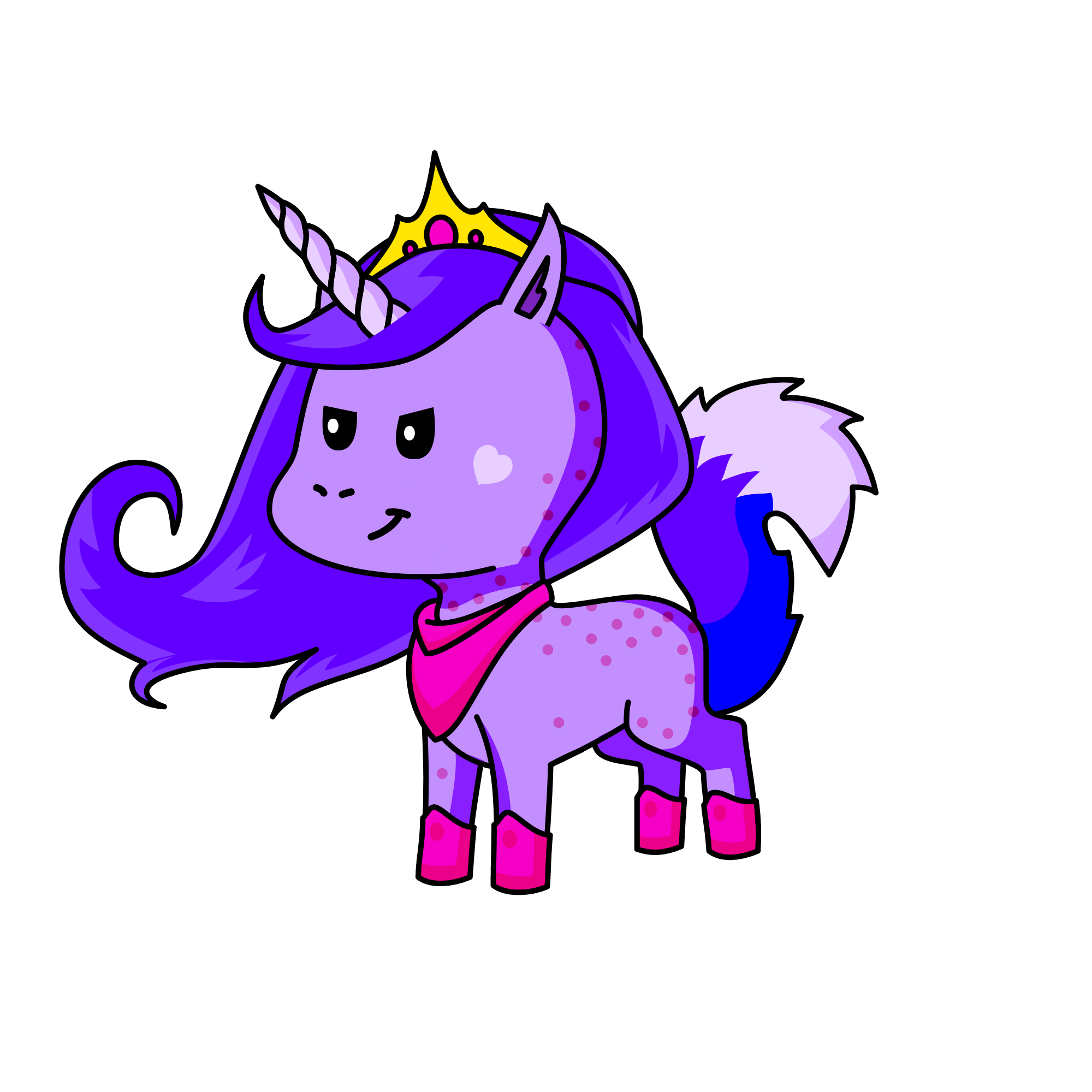 Queen purple, the unicorn