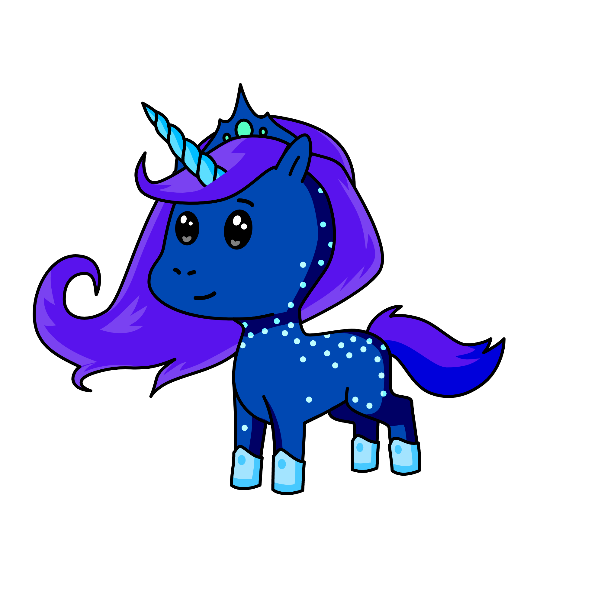 luna as a kid, the unicorn