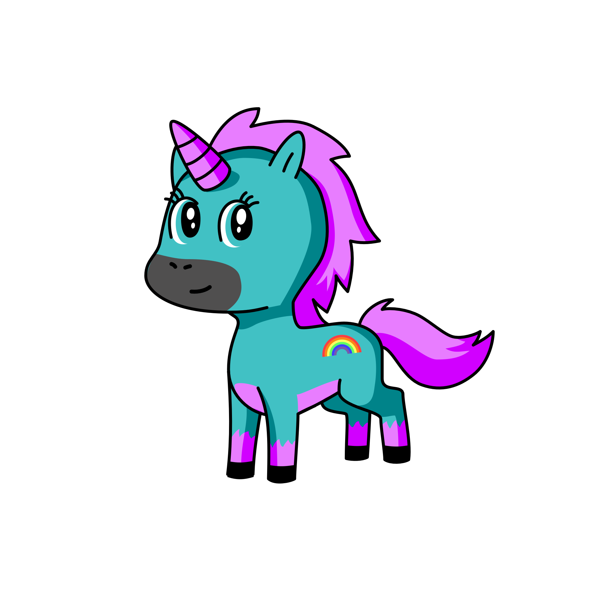 blue, the unicorn