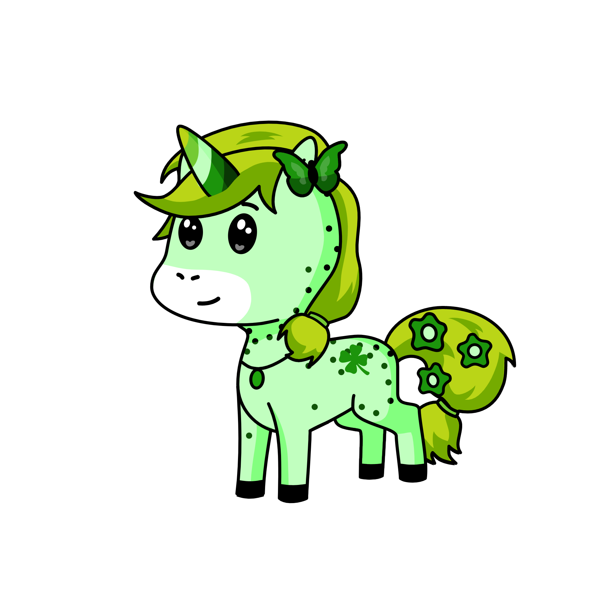 Greenypie, the unicorn