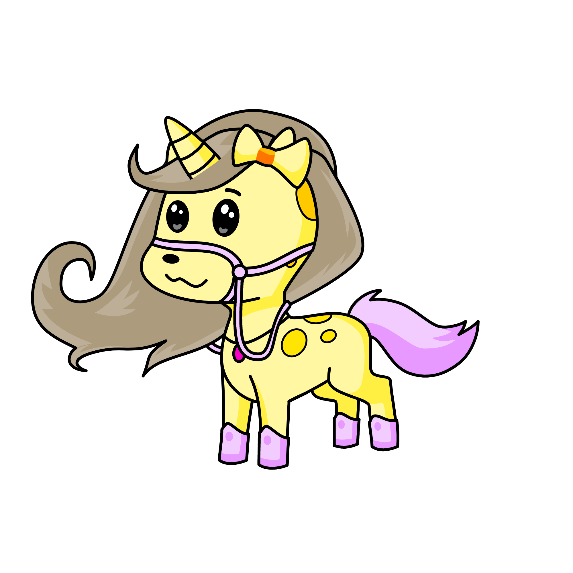 Yellow, the unicorn