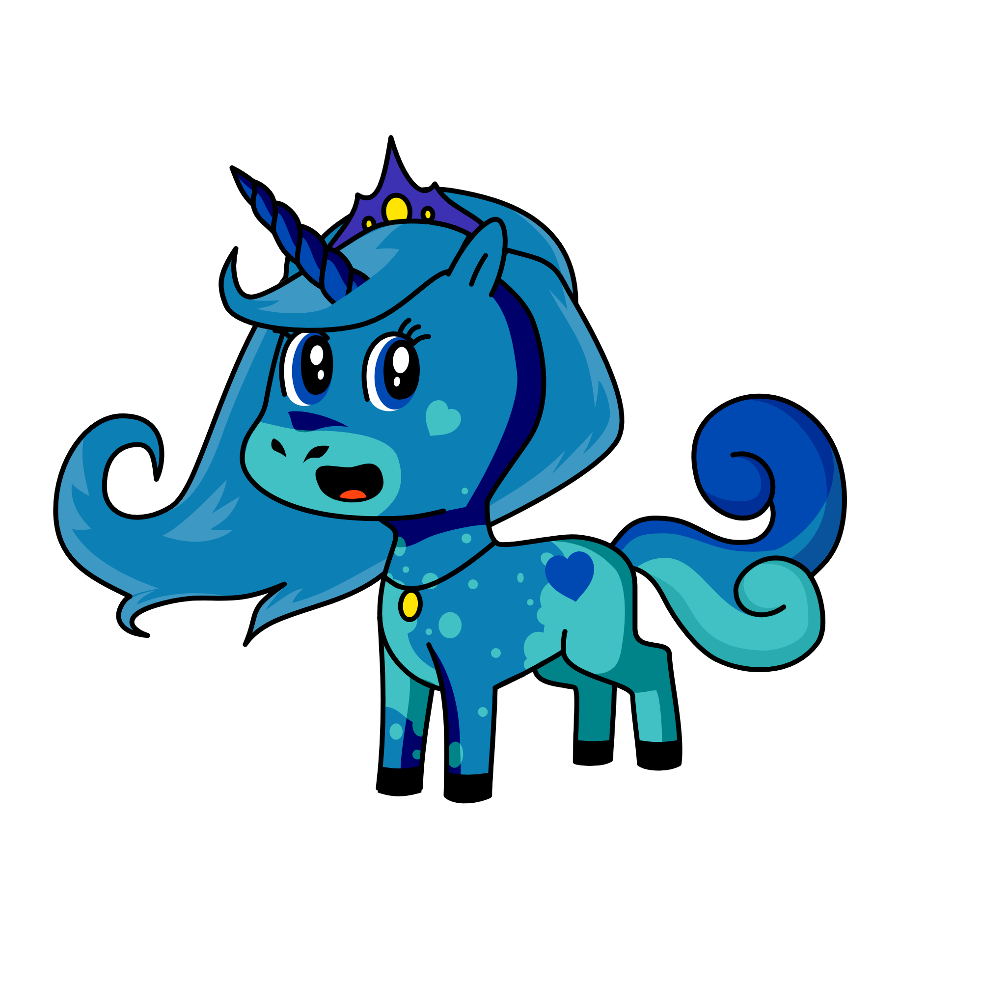 Princess Blue, the unicorn